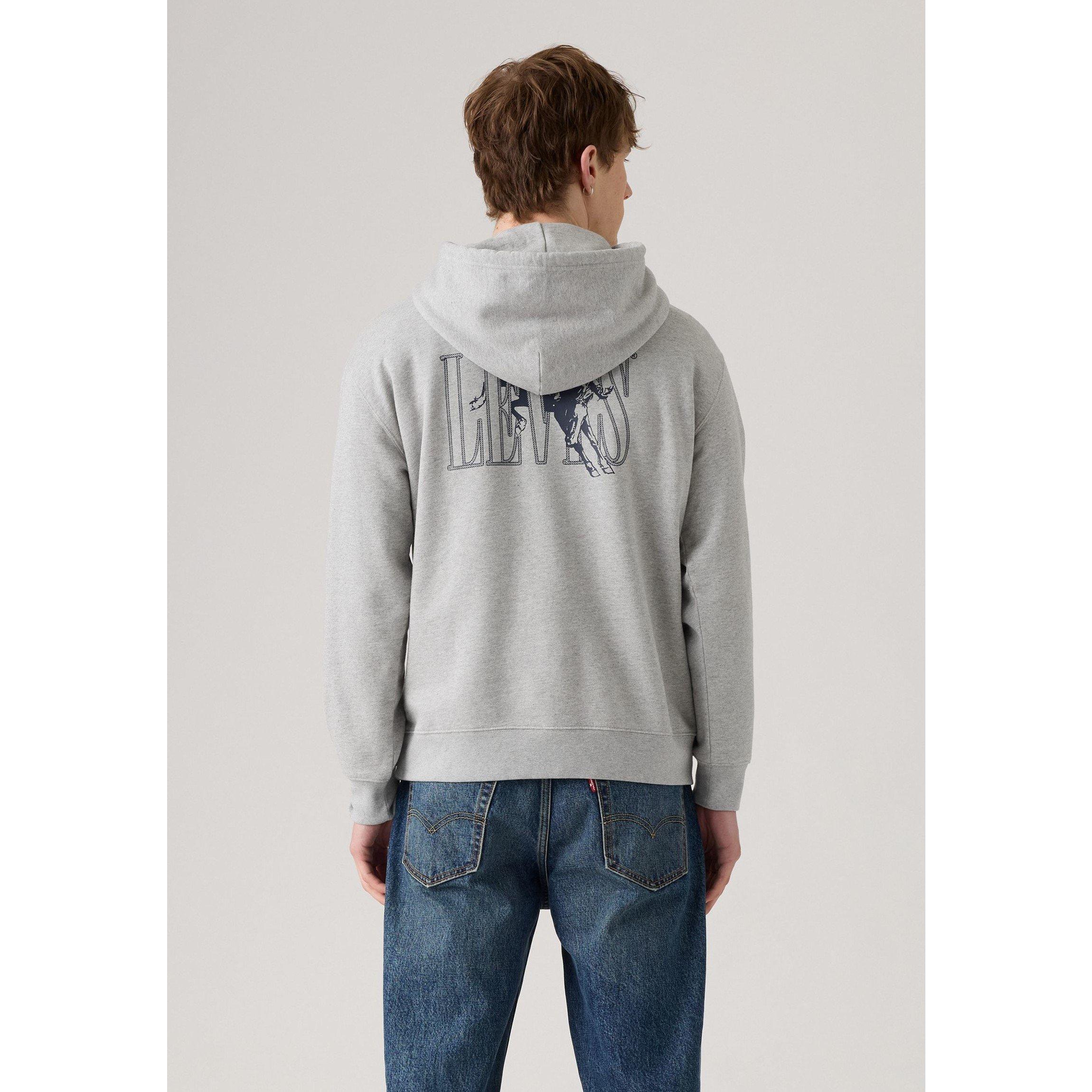 Grå - Levis - Men's Seriff Pullover Hoodie - 3