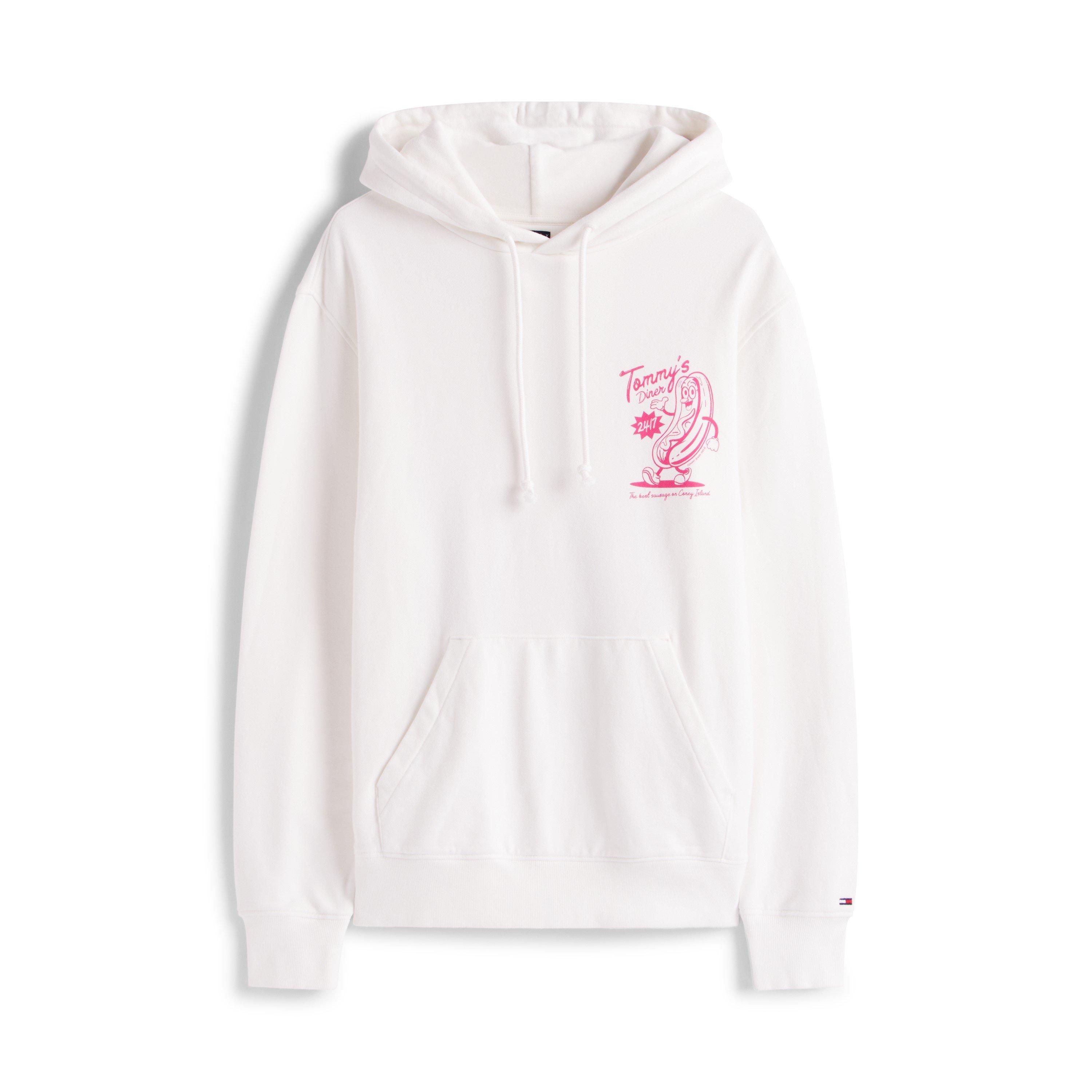 Tommy Jeans Men's Novelty Relaxed Fit Pull Over Hoodie - Ecru - M