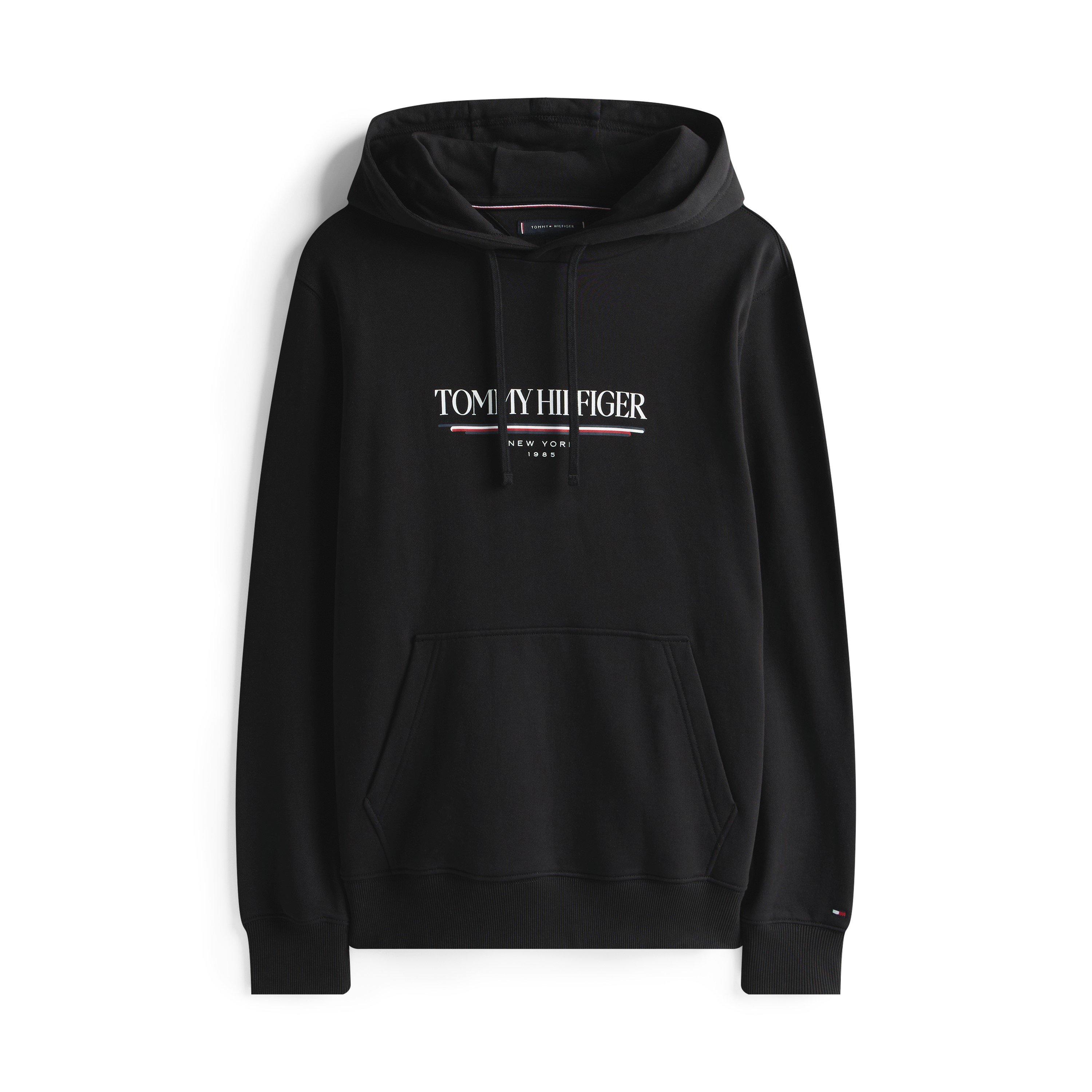 Tommy Hilfiger Logo Drawstring Hoodie - Black BDS - XL