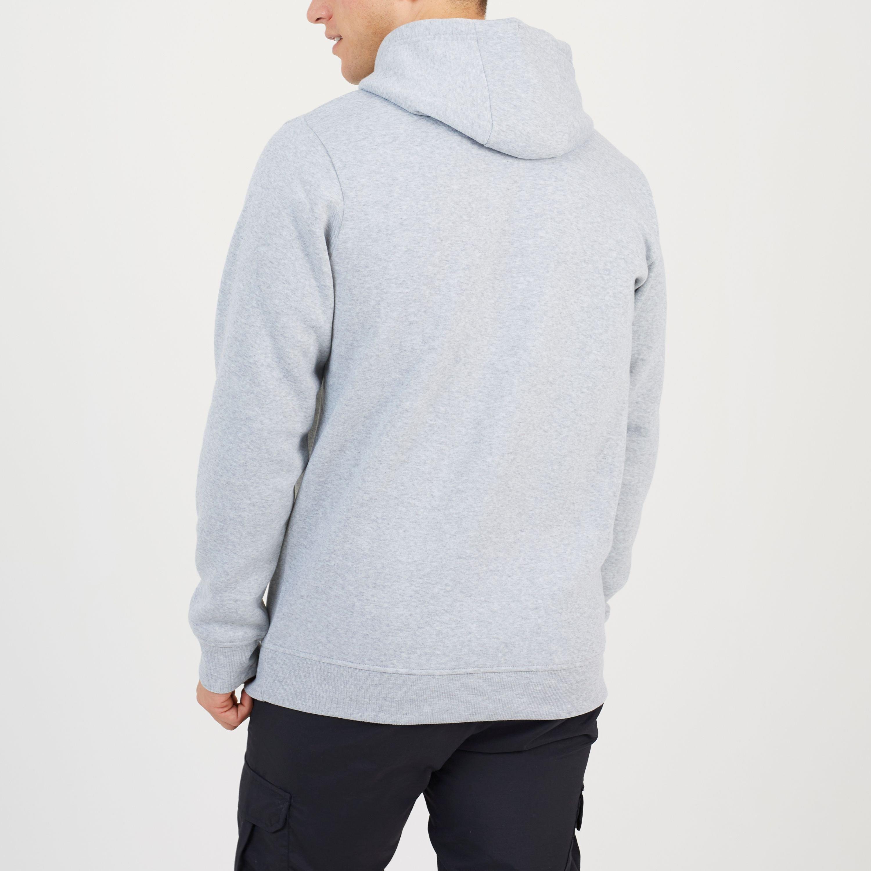 Light Grey Marl - Brave Soul - Mens Overhead Hoodie with Cross Over Neck - 2