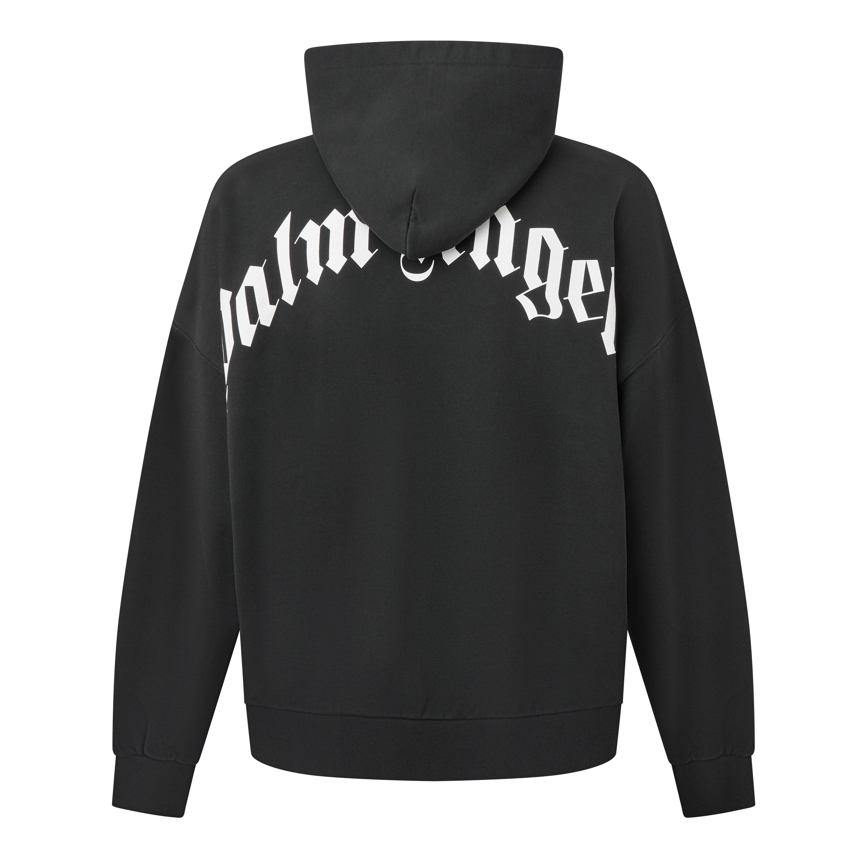 Black - Palm Angels - Gothic Logo Hoodie - 6