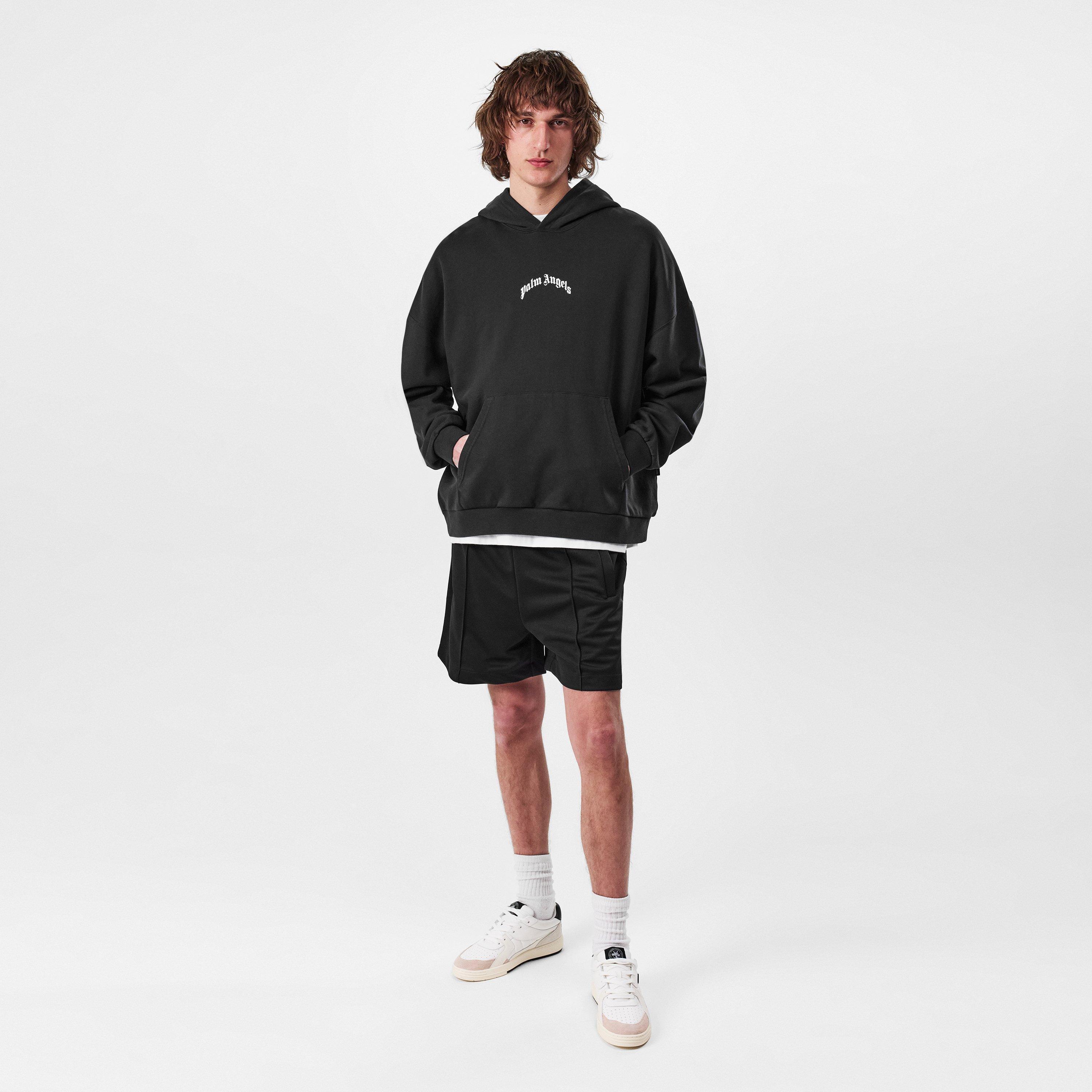 Black - Palm Angels - Gothic Logo Hoodie - 5