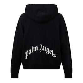 Palm Angels Curved Logo Zip Hoodie