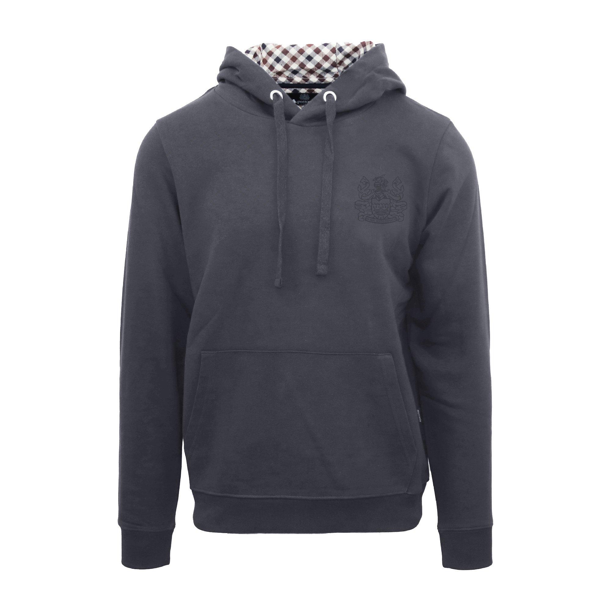 Aquascutum Men's Hooded Sweat Pull Over Hoodie - Antracite - Small