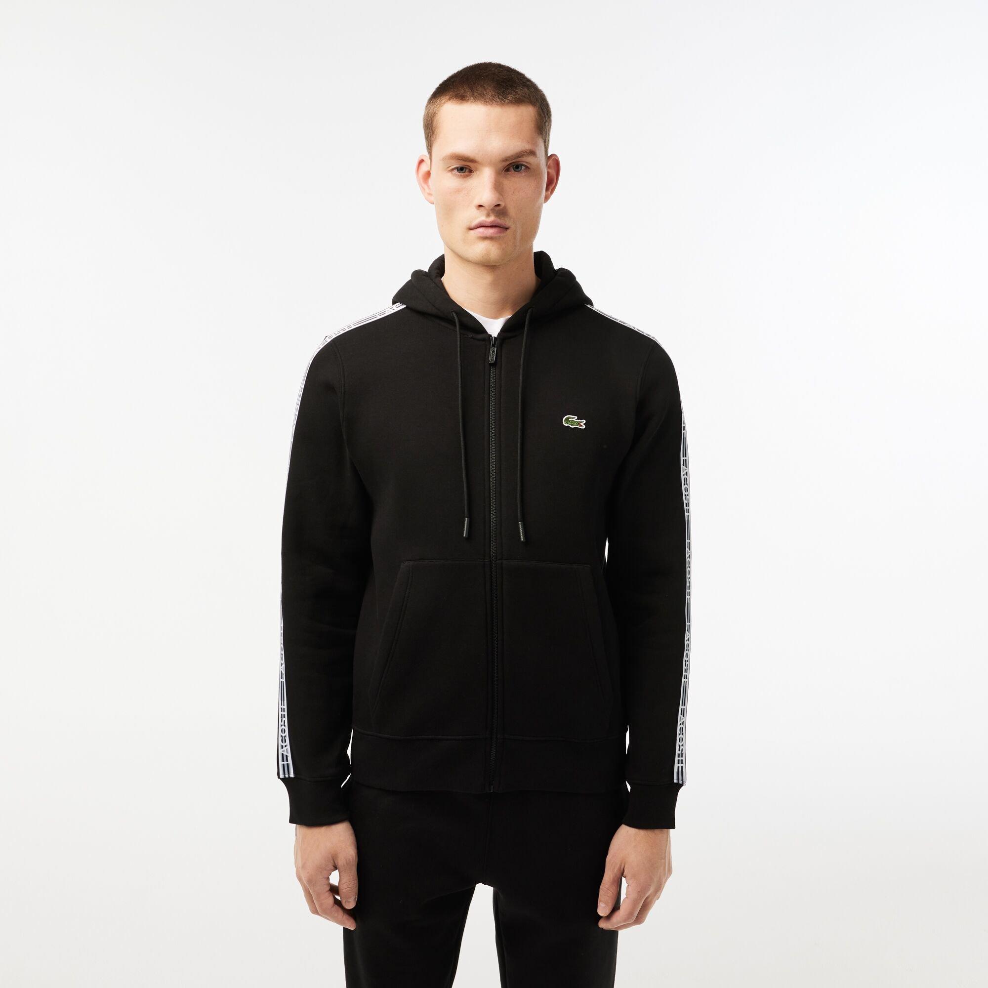Black - Lacoste - Men's Zip Hoodie - 1