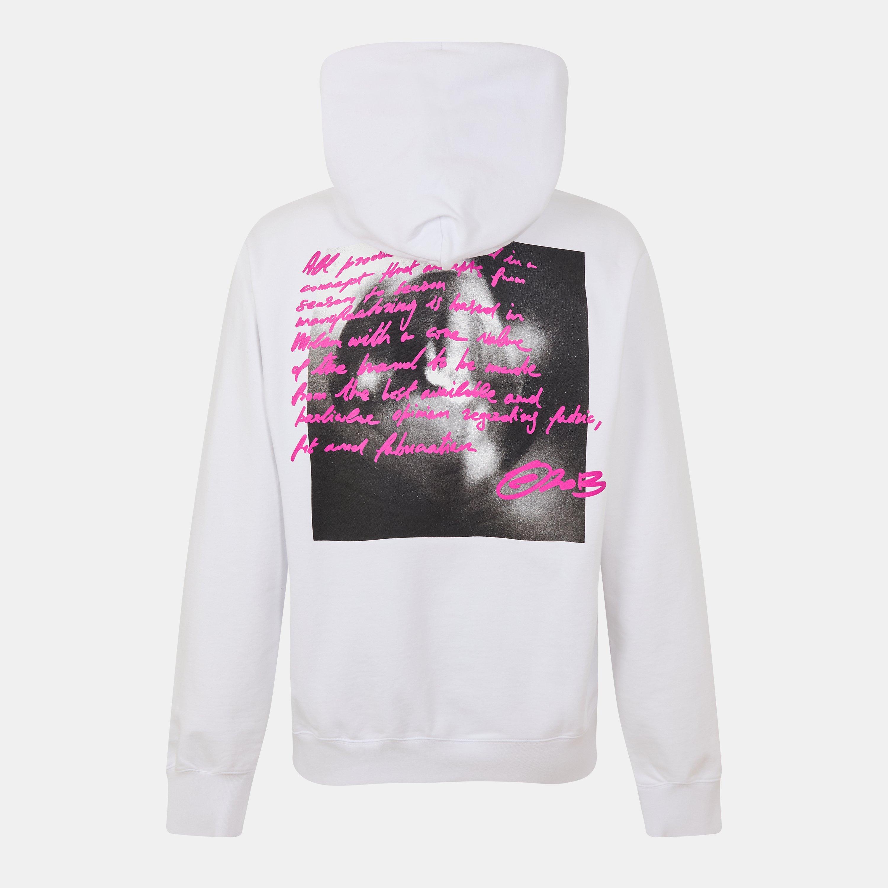 Hvid - Off White - Men's Tornado Slim Fit Hoodie - 2