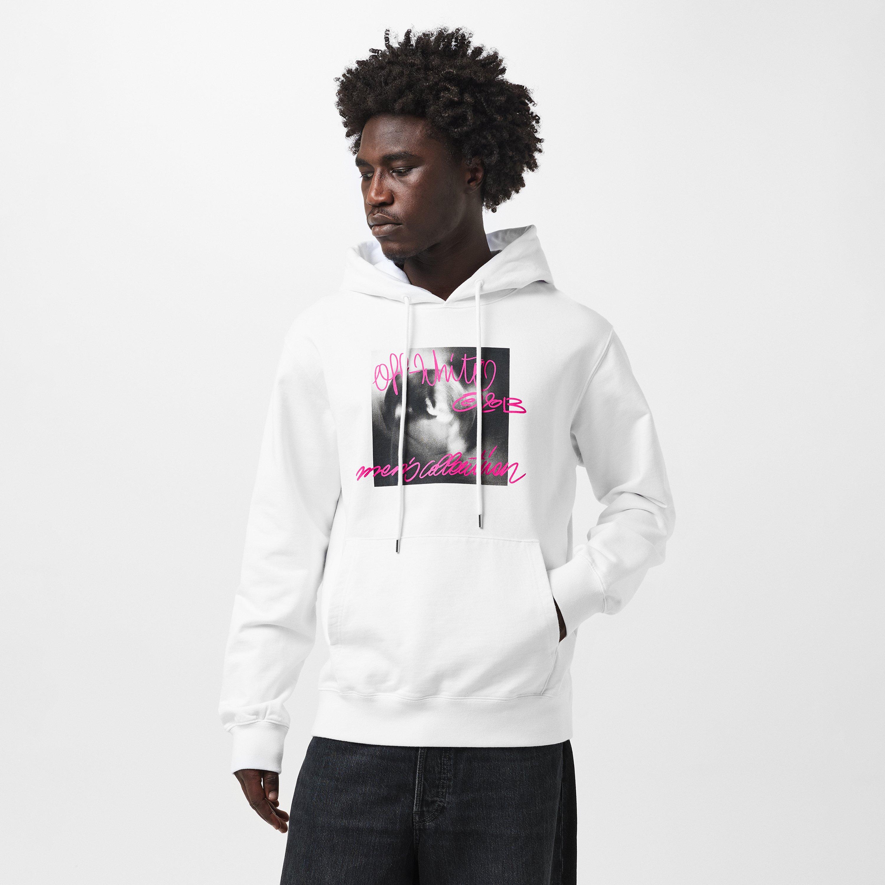Hvid - Off White - Men's Tornado Slim Fit Hoodie - 3
