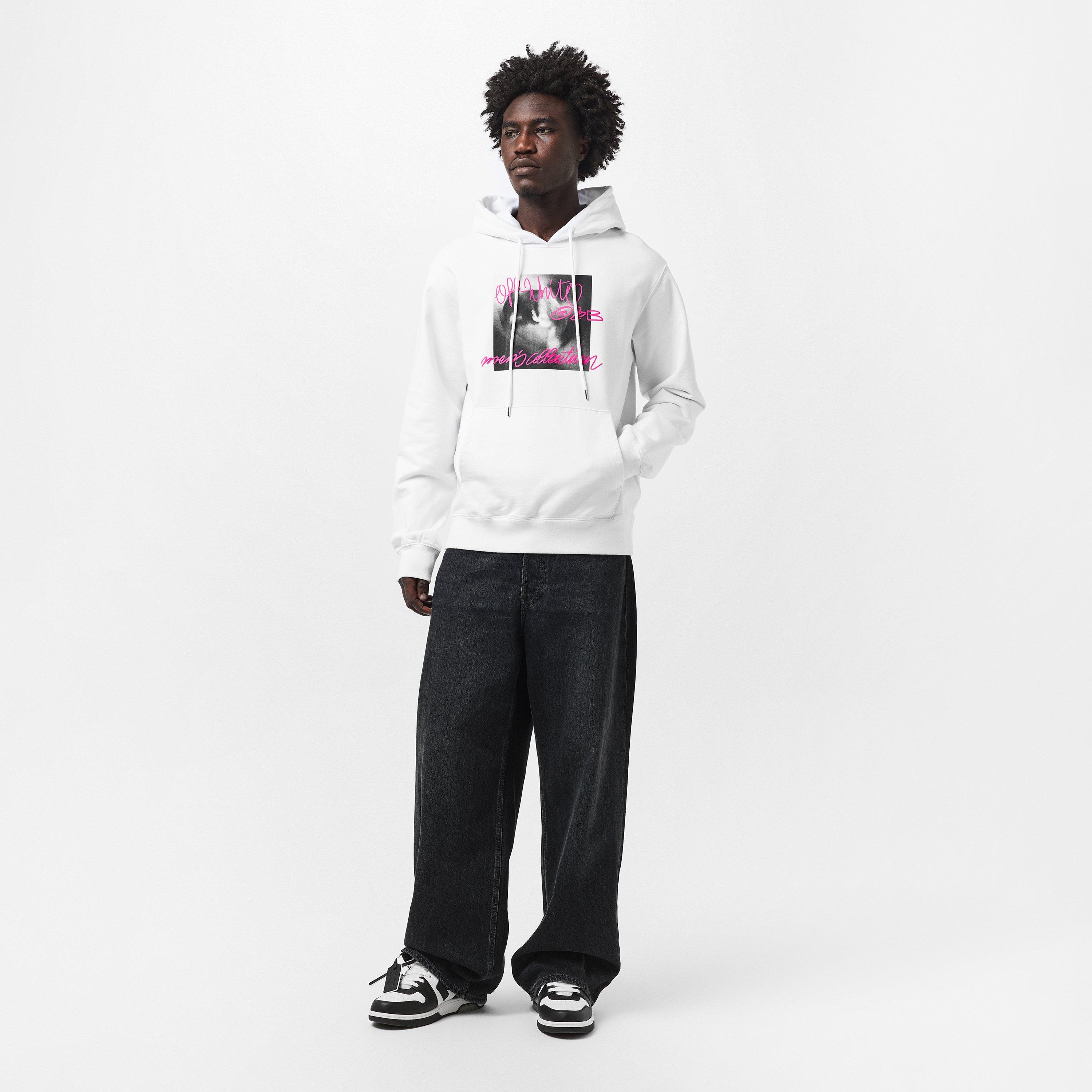 Hvid - Off White - Men's Tornado Slim Fit Hoodie - 6