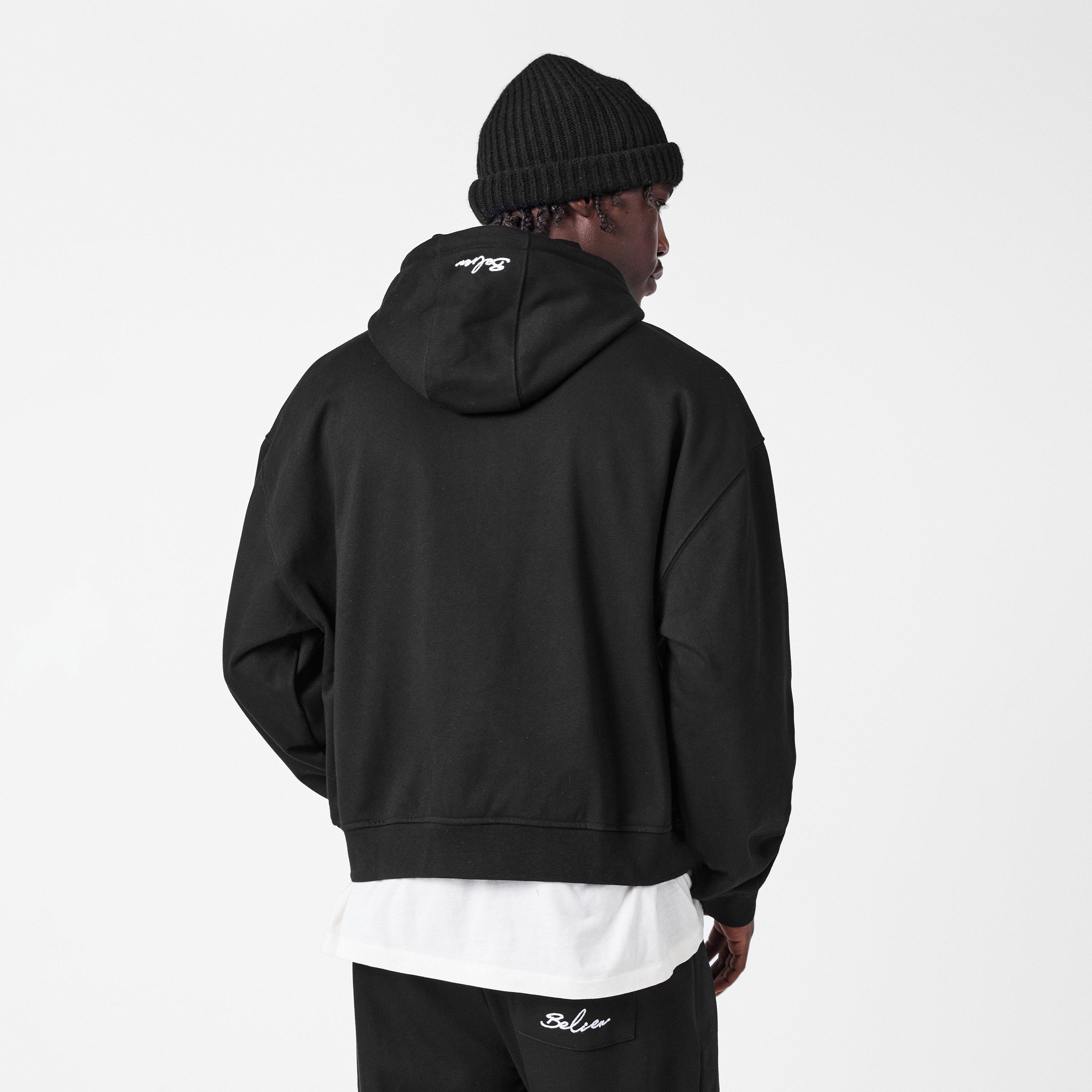 Black - BELIER - Men's Oversized Zip Hoodie - 4