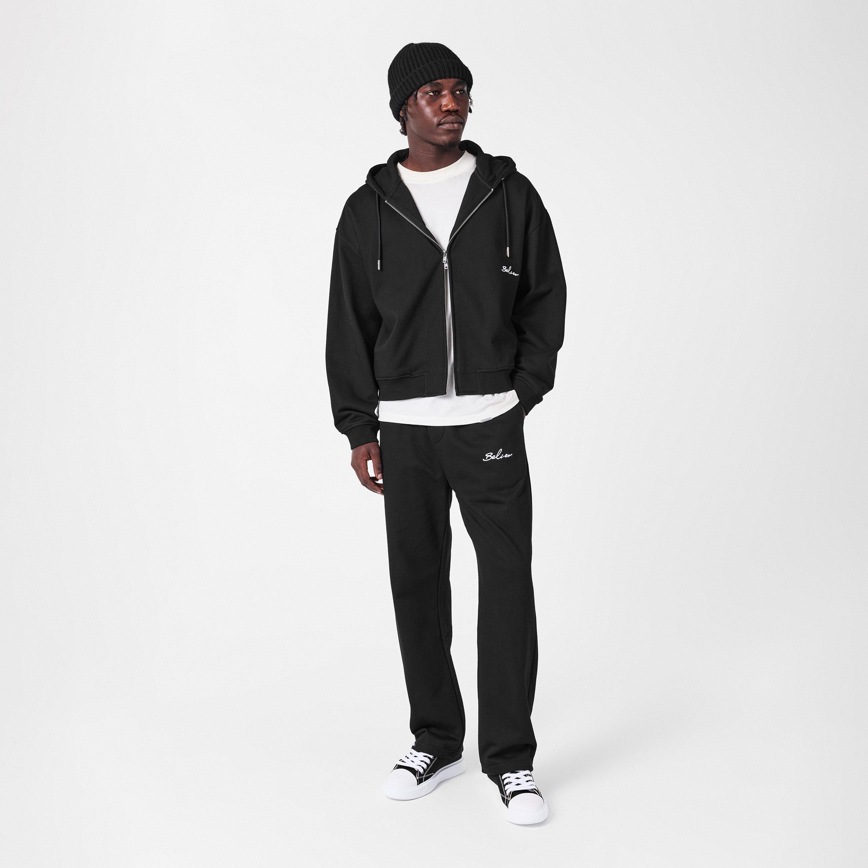 Black - BELIER - Men's Oversized Zip Hoodie - 6