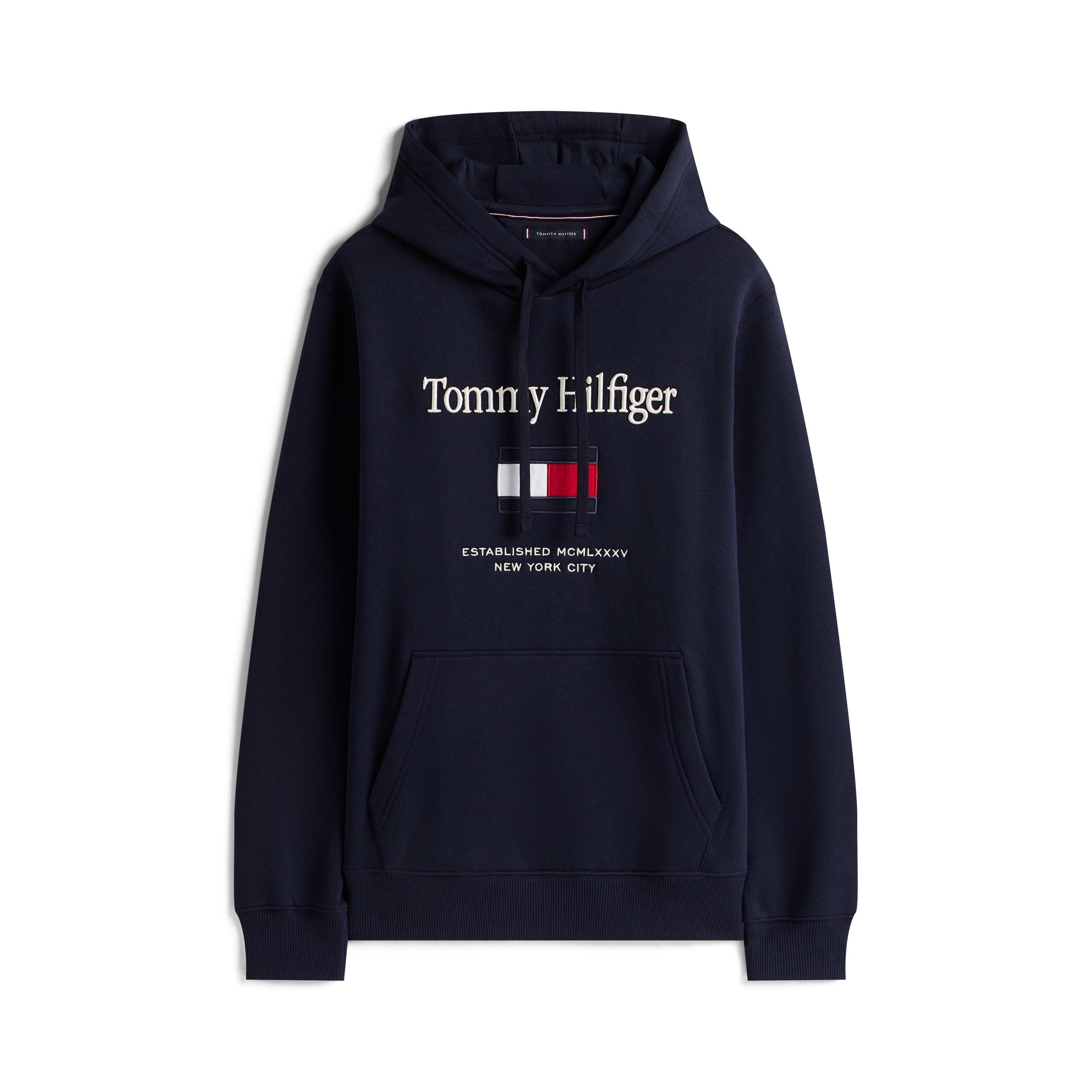 Tommy Hilfiger Men's Embro Flag Pull Over Hoodie - Desert Sky - M
