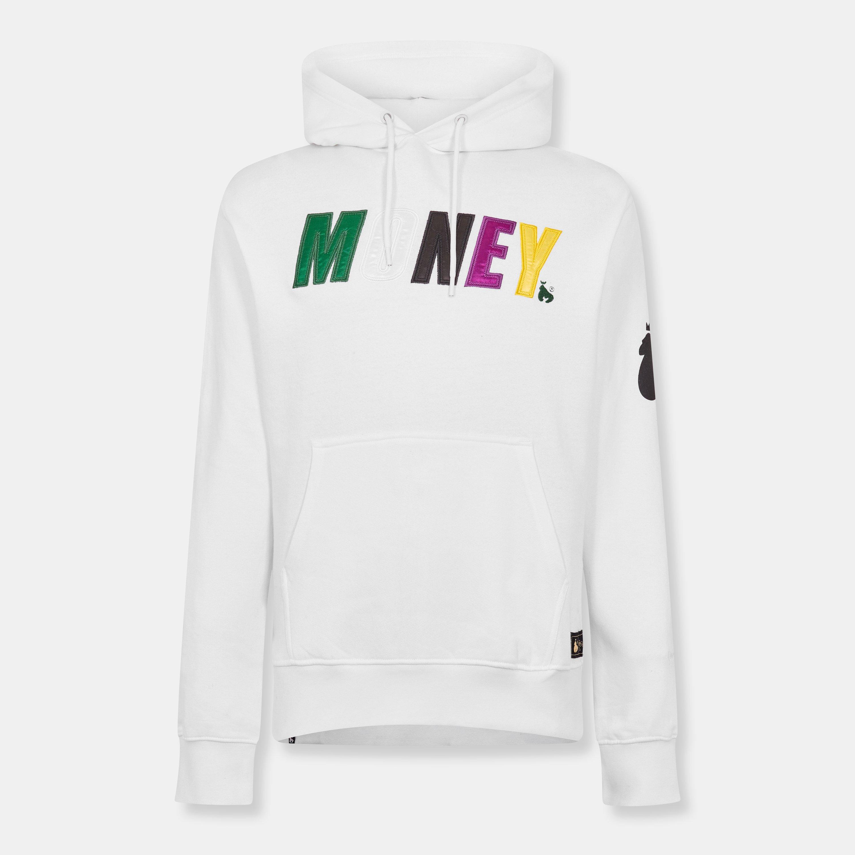 Money Men's Satin Hoodie - White - Small