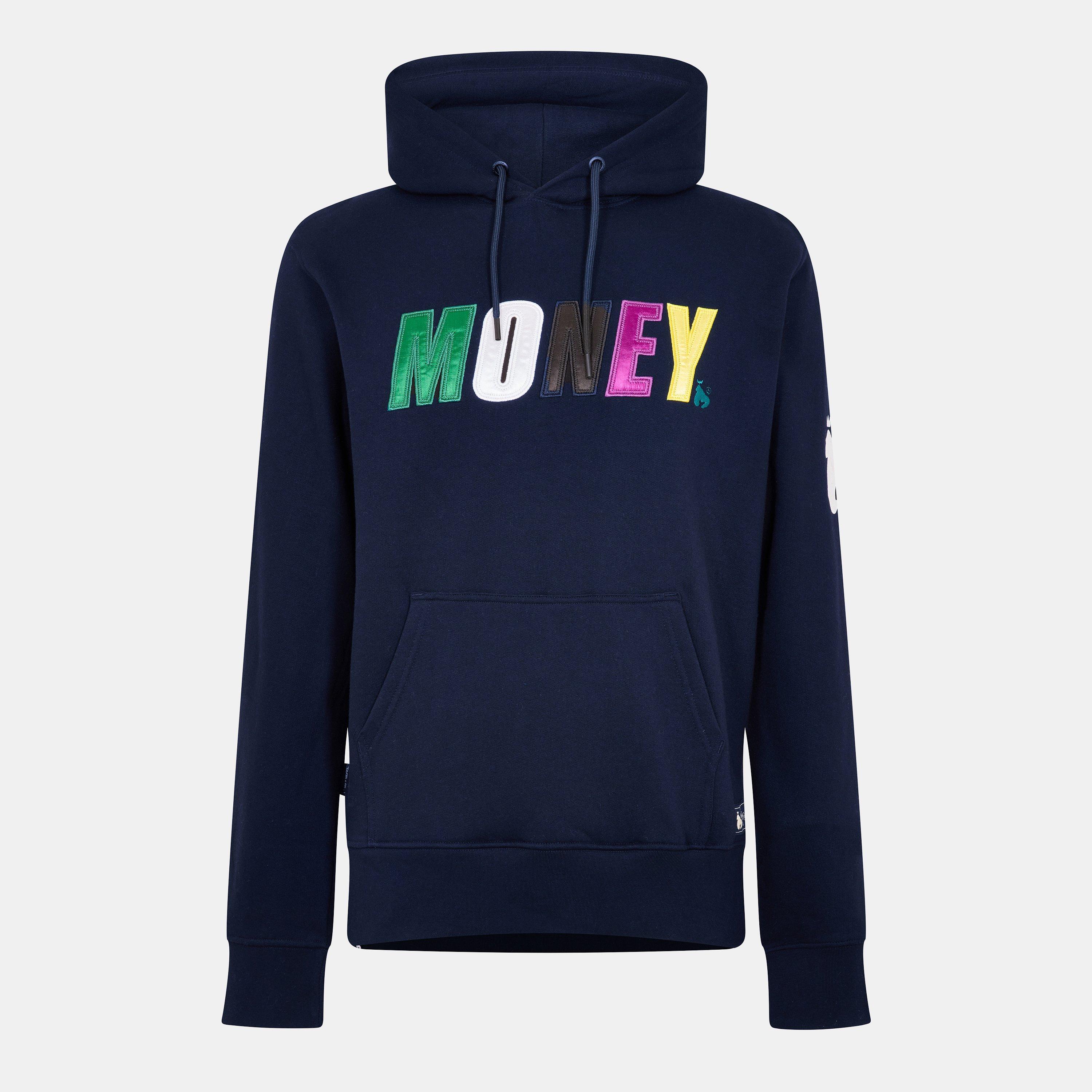Money Men's Satin Hoodie - Navy - Small
