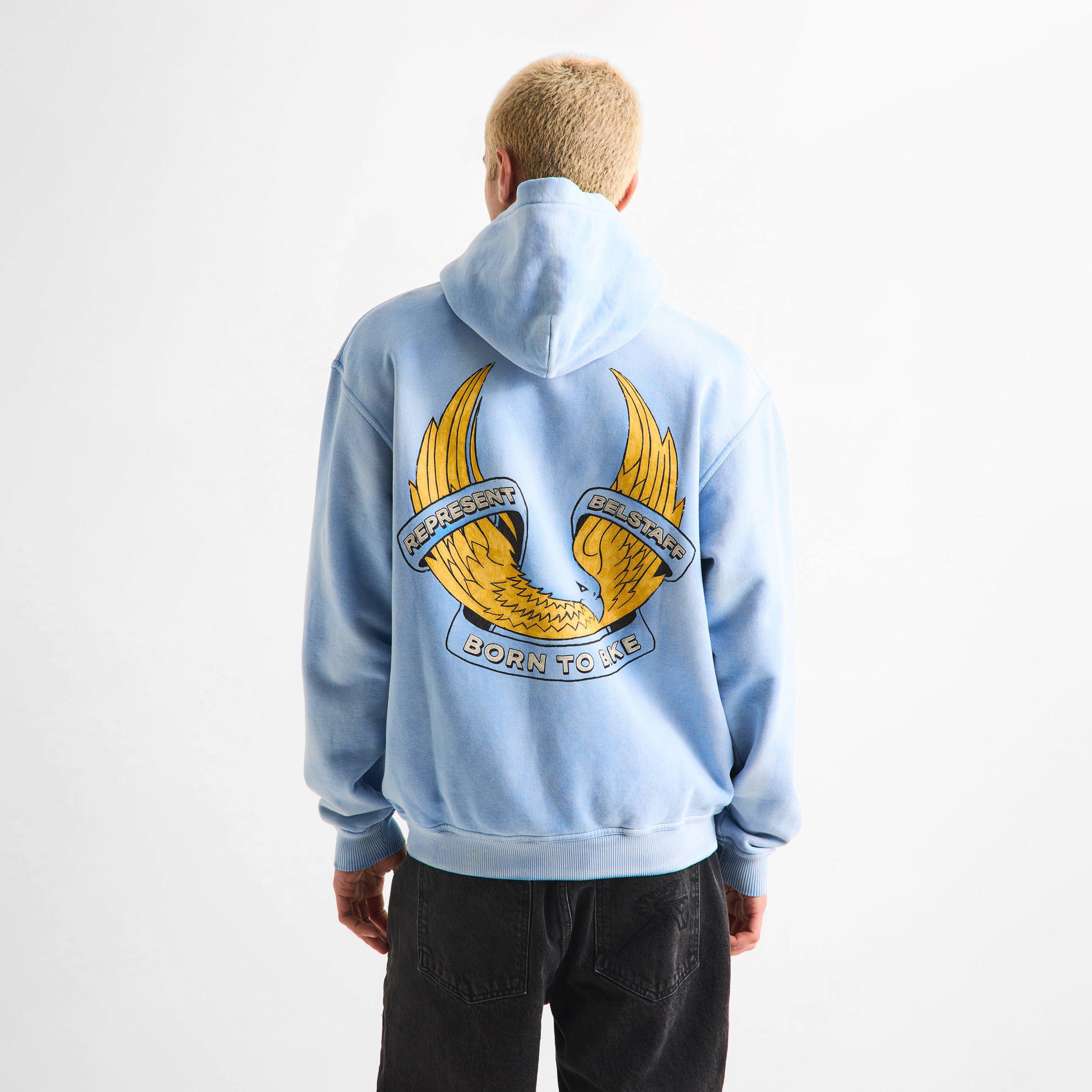 Washed Blue - Represent X Belstaff - Men's Overhead Hoodie - 4