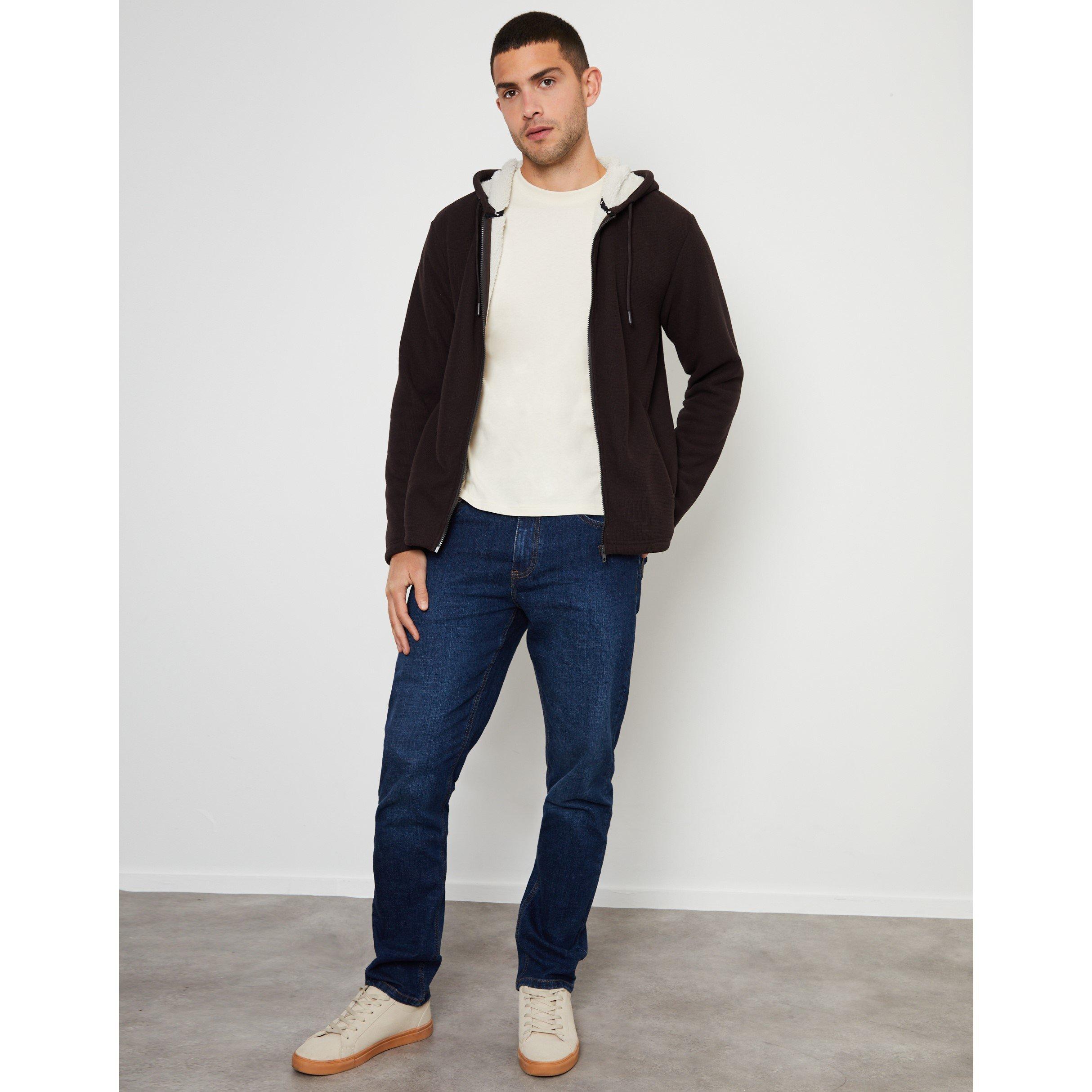 Chocolate - Threadbare - Men's Full-Zip Fleece Hoodie - 2