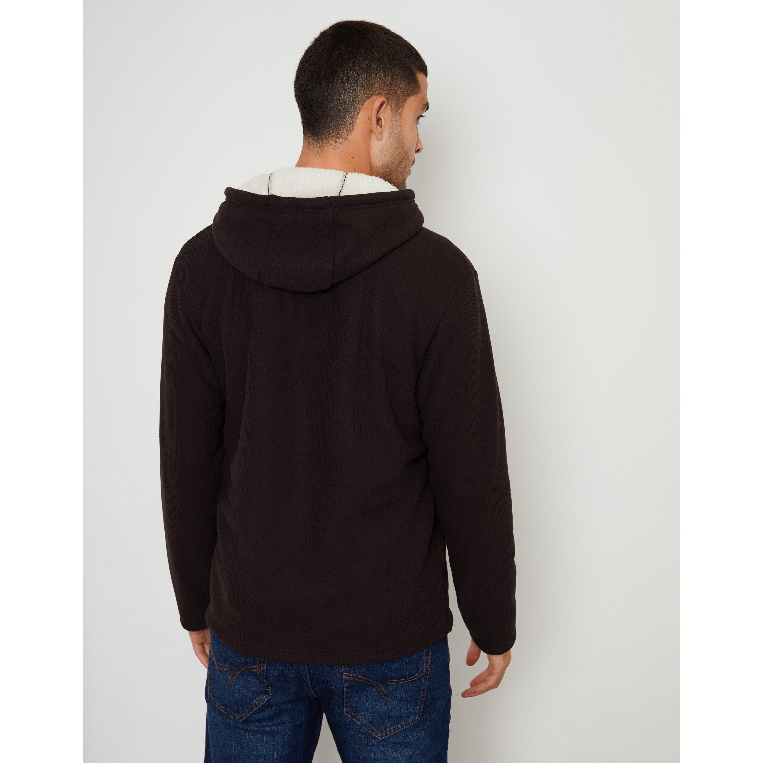 Chocolate - Threadbare - Men's Full-Zip Fleece Hoodie - 3