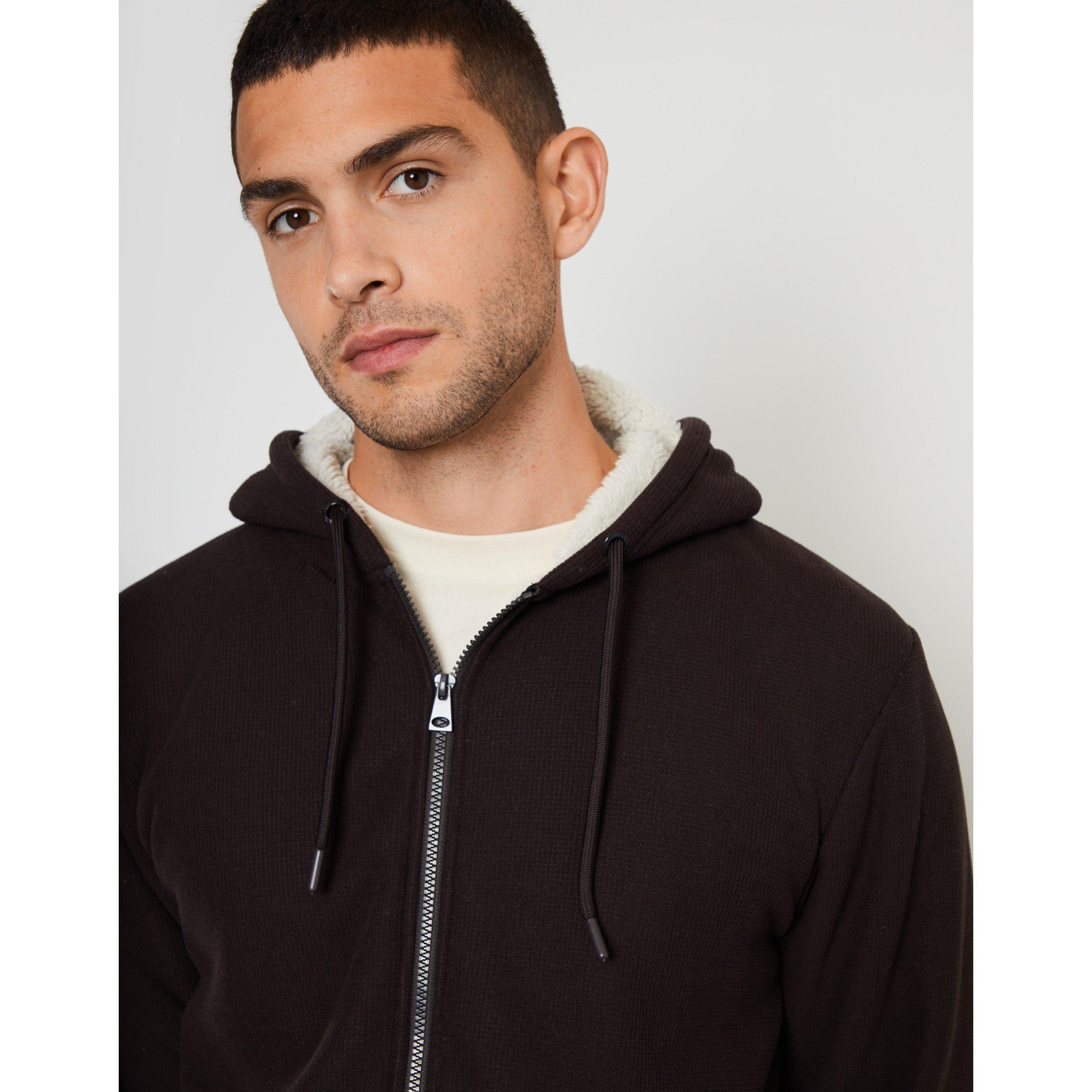Chocolate - Threadbare - Men's Full-Zip Fleece Hoodie - 4