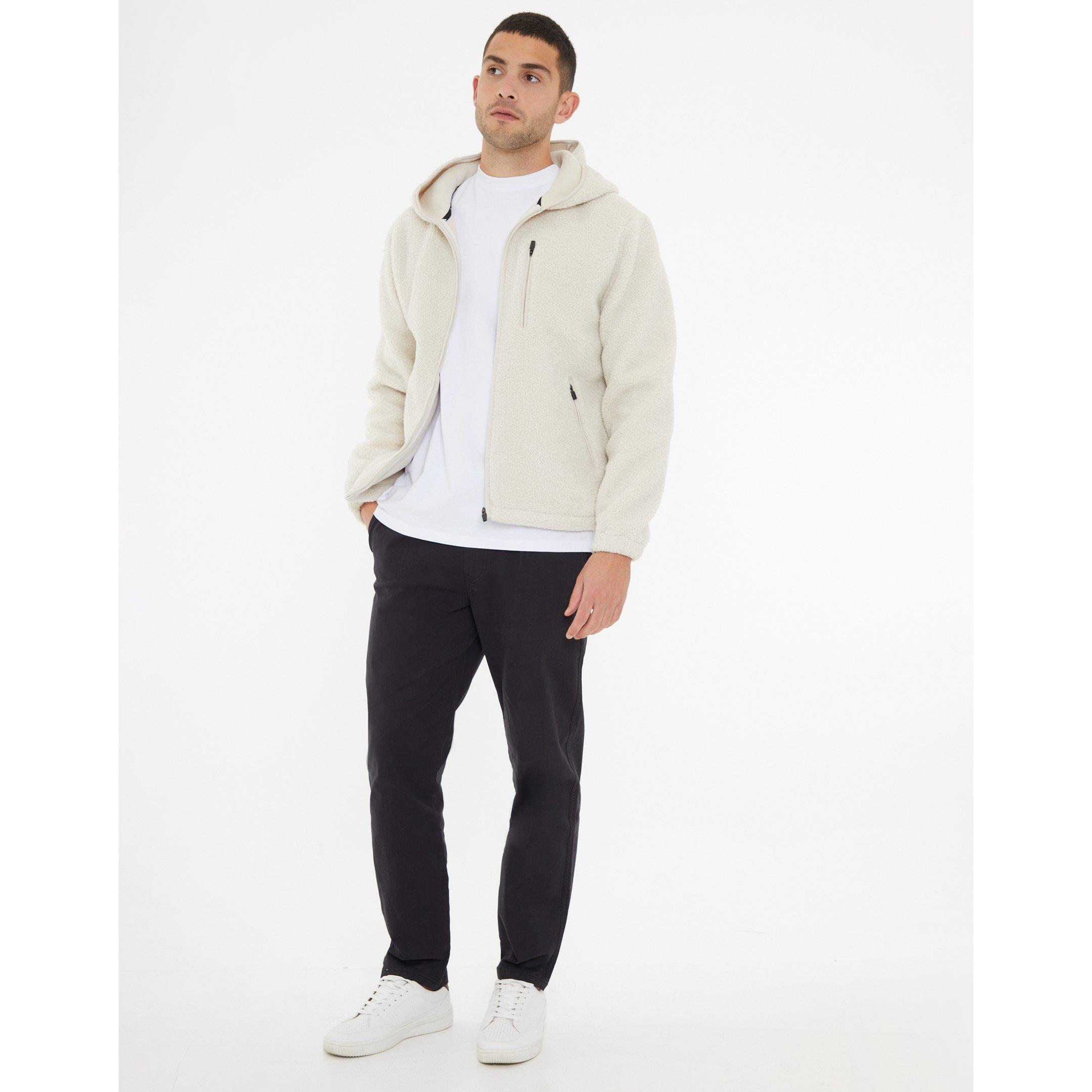 Ecru - Threadbare - Through Borg Zip Hoodie - 2