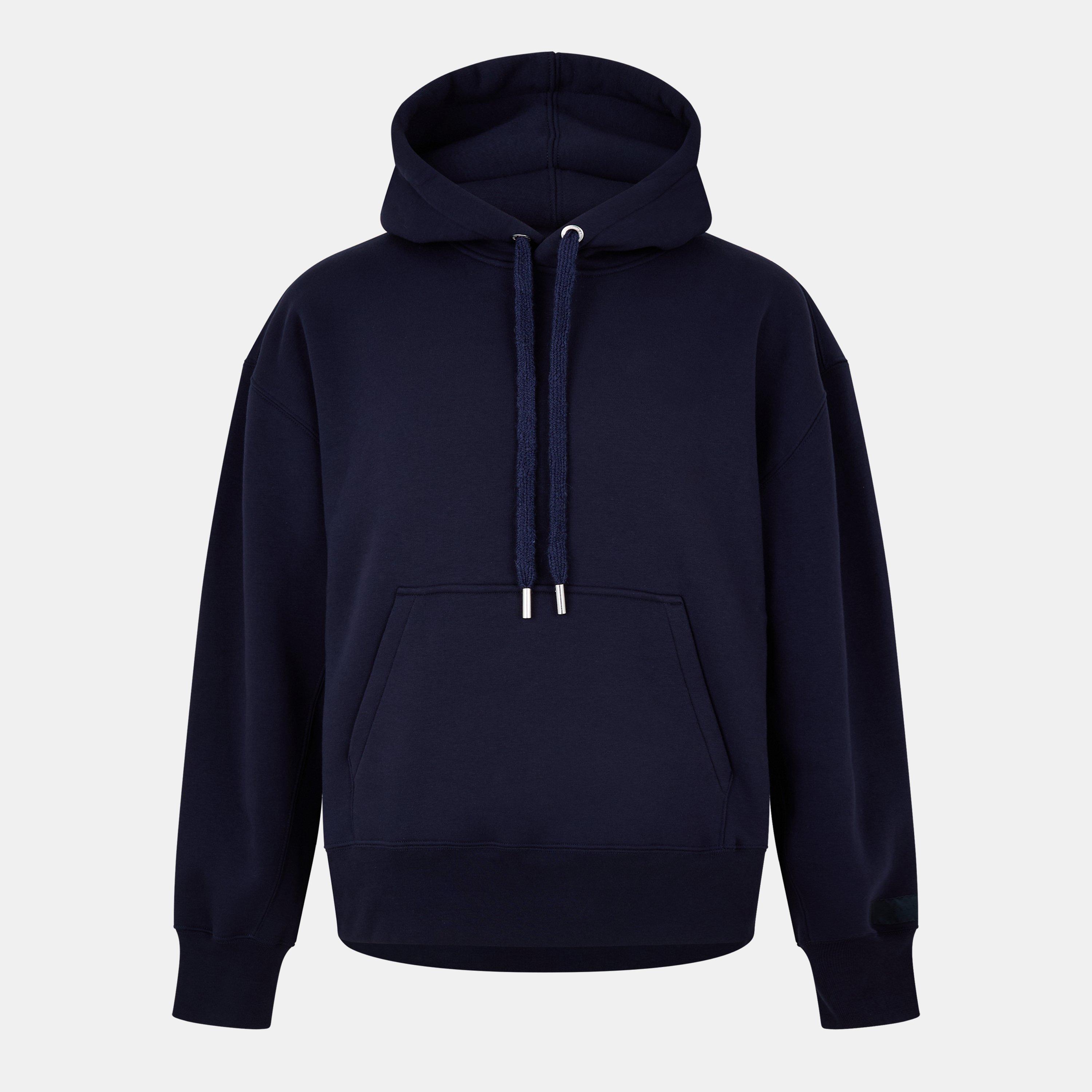Night Blue - AMI Paris - Men's Tonal Logo Pull Over Hoodie - 1