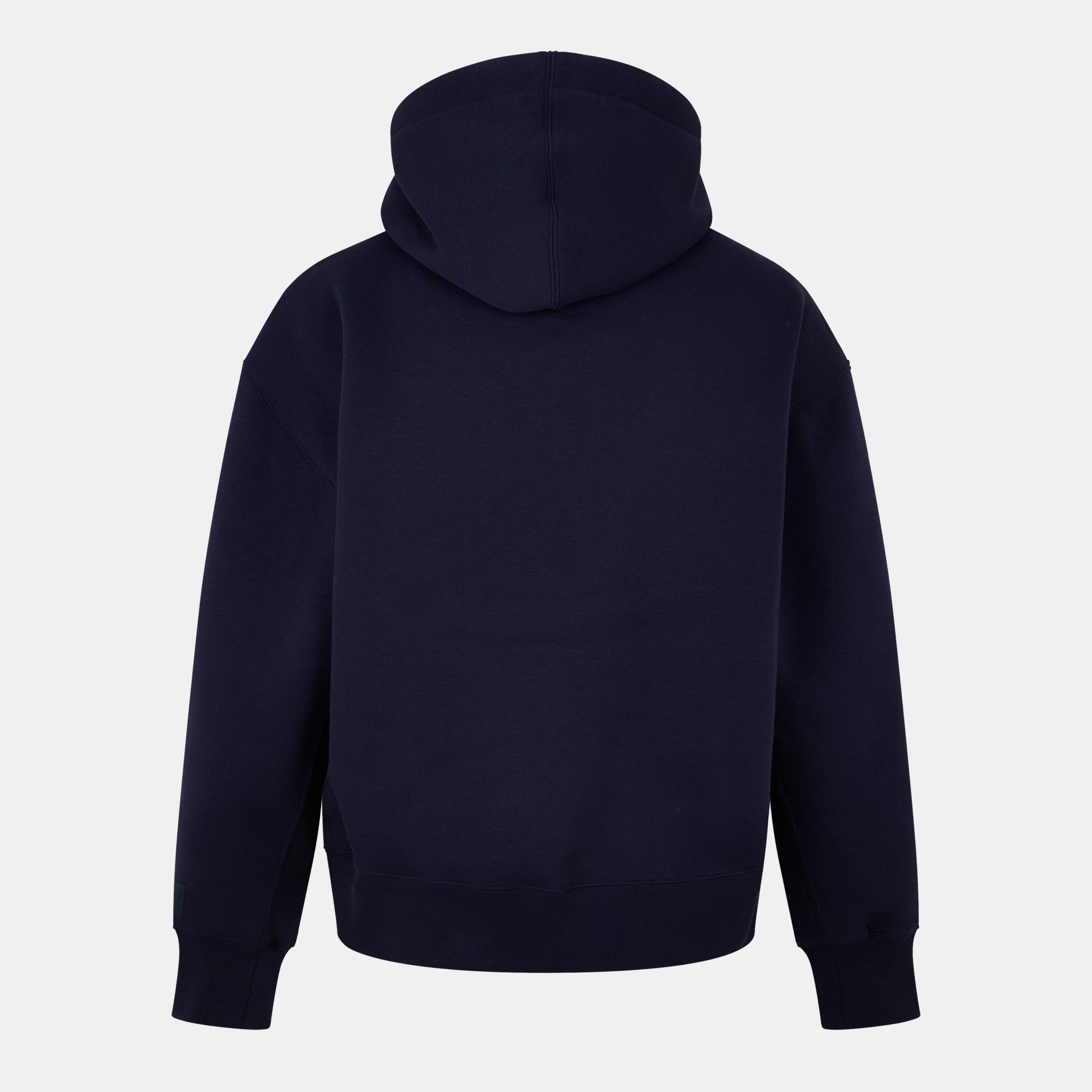 Night Blue - AMI Paris - Men's Tonal Logo Pull Over Hoodie - 2