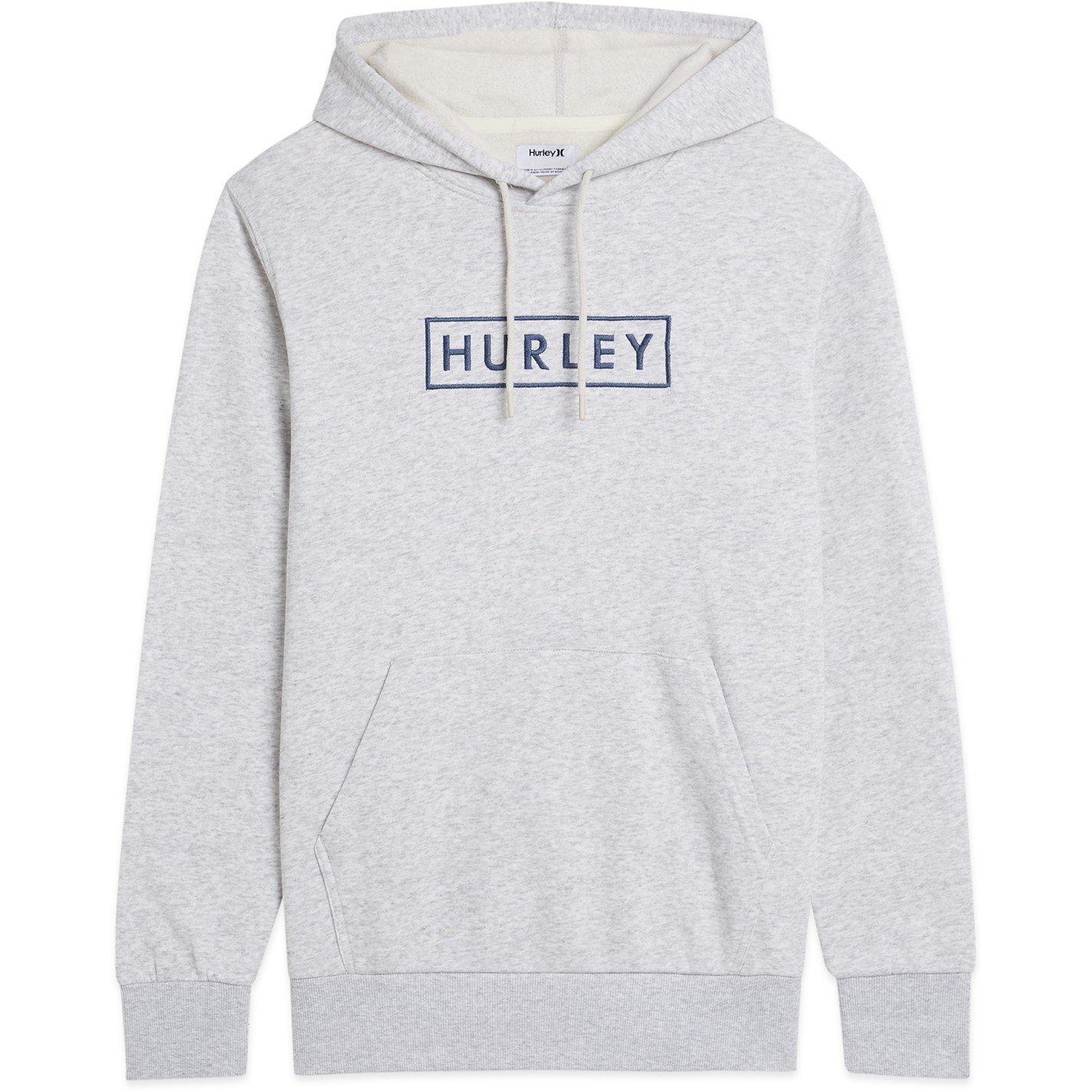 Hurley Men's Box Fleece Hoodie - Grey/Grey - Medium