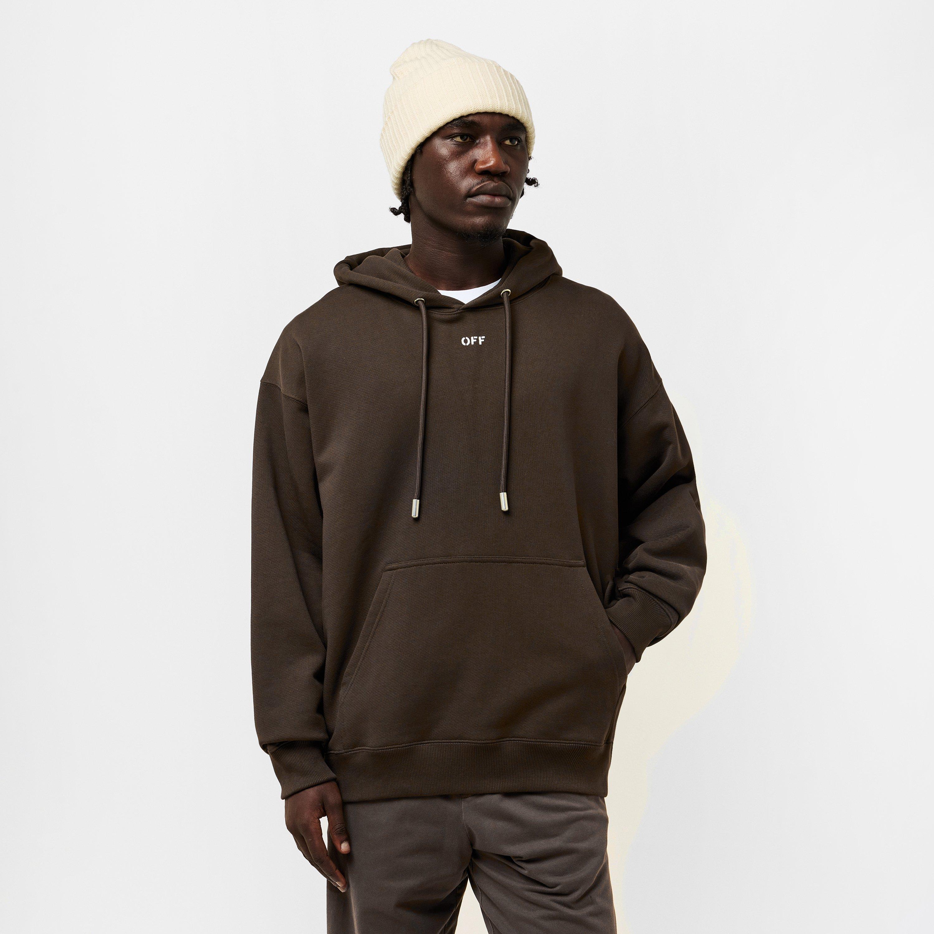 Chocolate-White - Off White - Men's Skate Pull Over Hoodie - 3