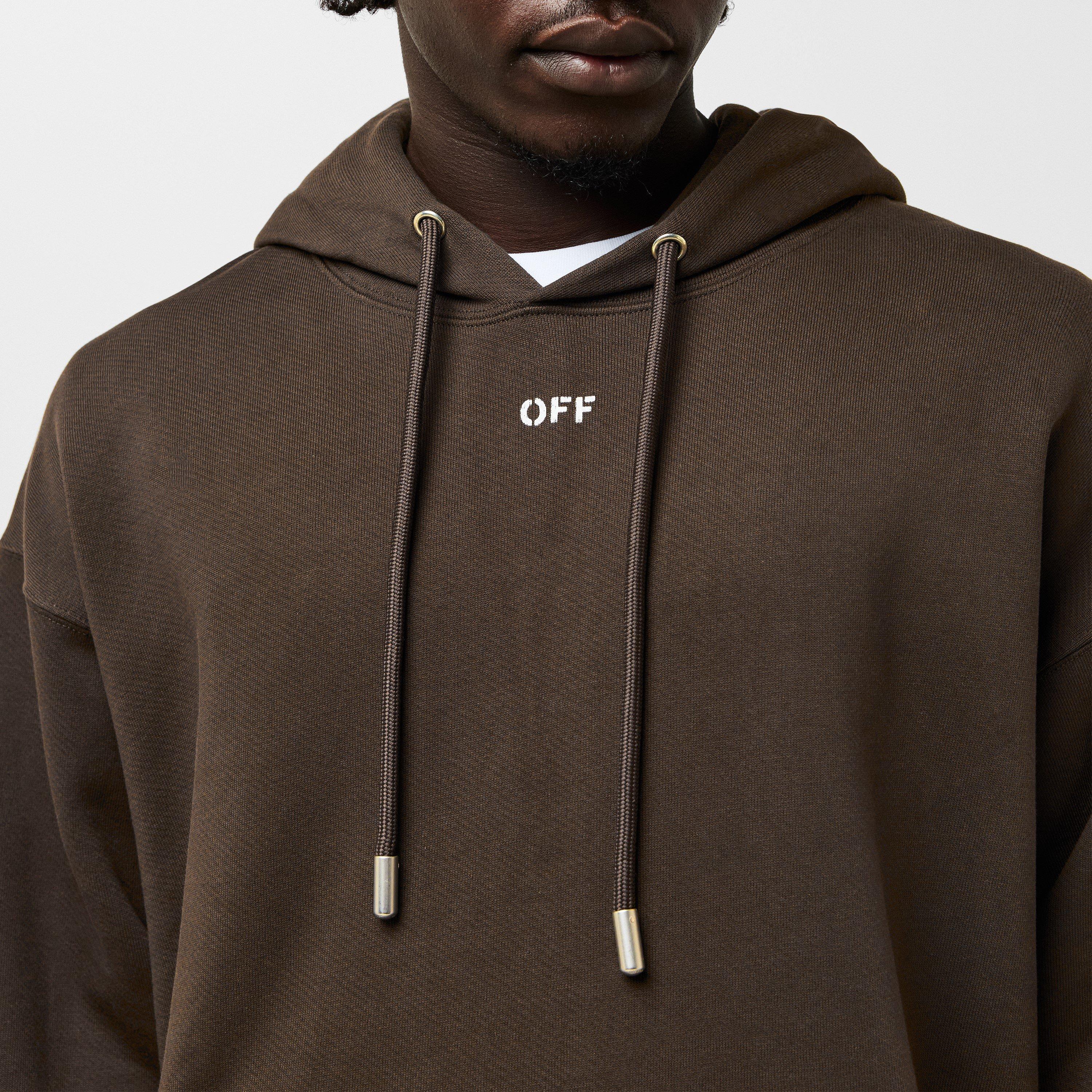 Chocolate-White - Off White - Men's Skate Pull Over Hoodie - 5