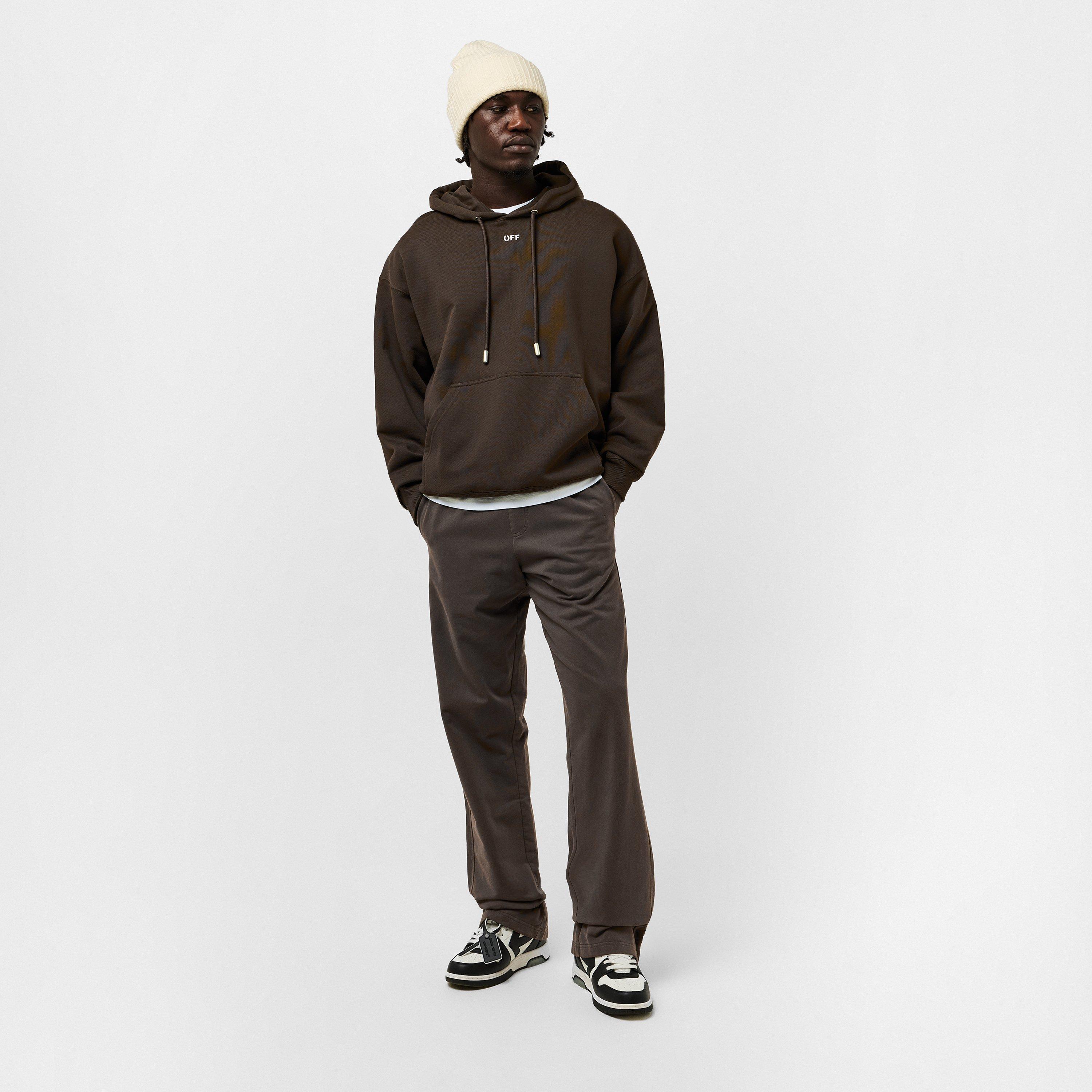 Chocolate-White - Off White - Men's Skate Pull Over Hoodie - 6