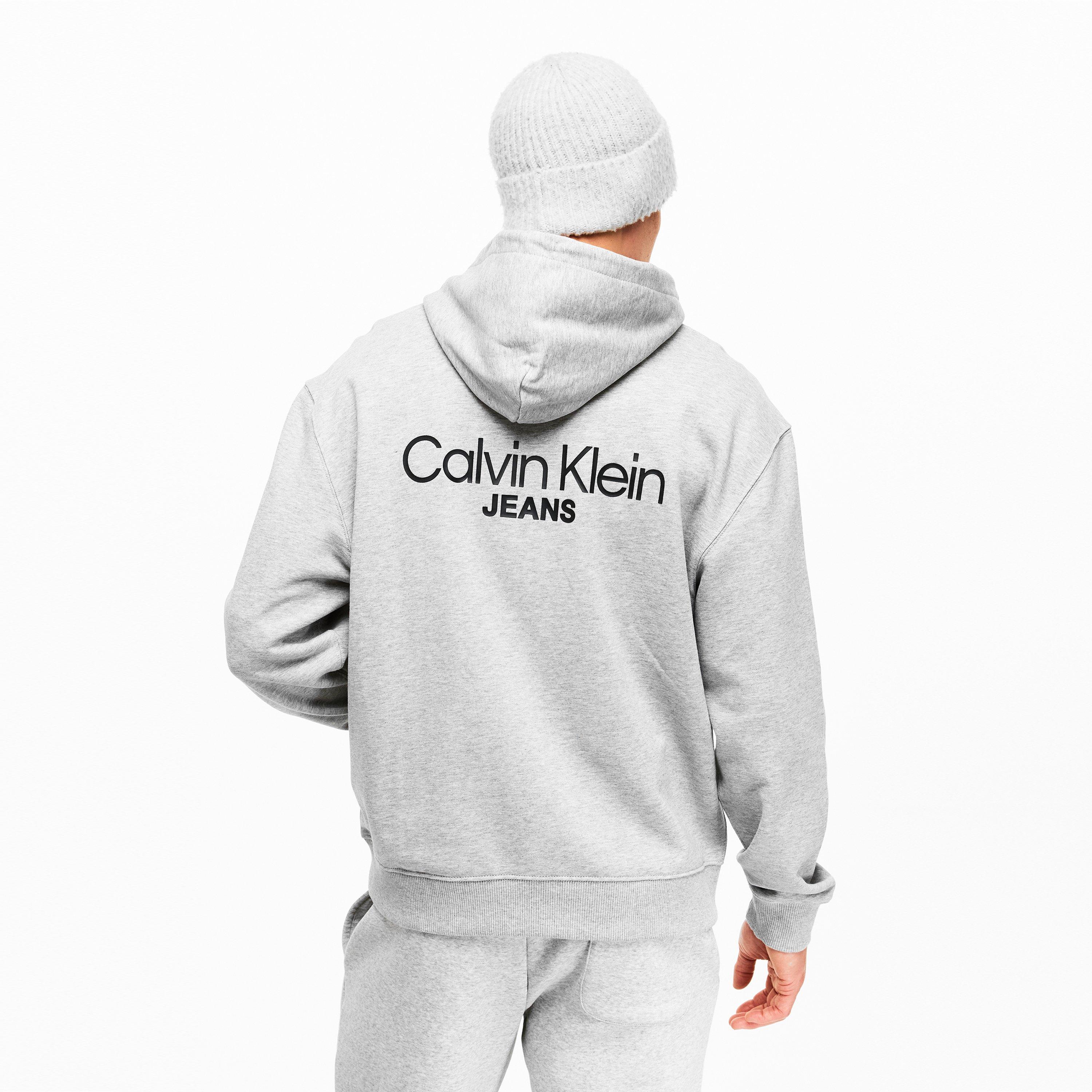 Heroic Grey Htr - Calvin Klein Jeans - Men's Back Print Hoodie - 4