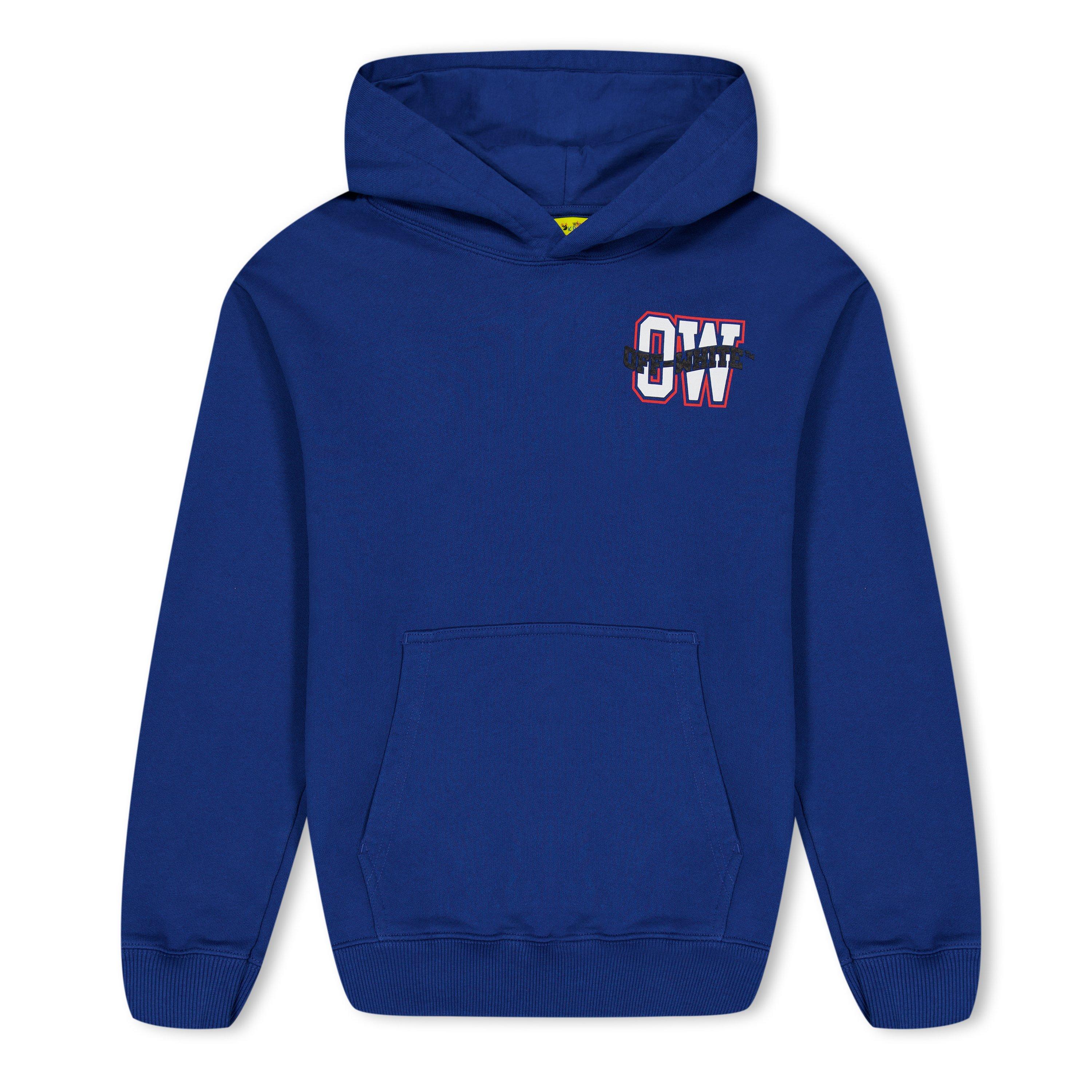Blue 4501 - Off White - Unisex Kids' Varsity Arrow Cotton Long Sleeve Hoodie - 1