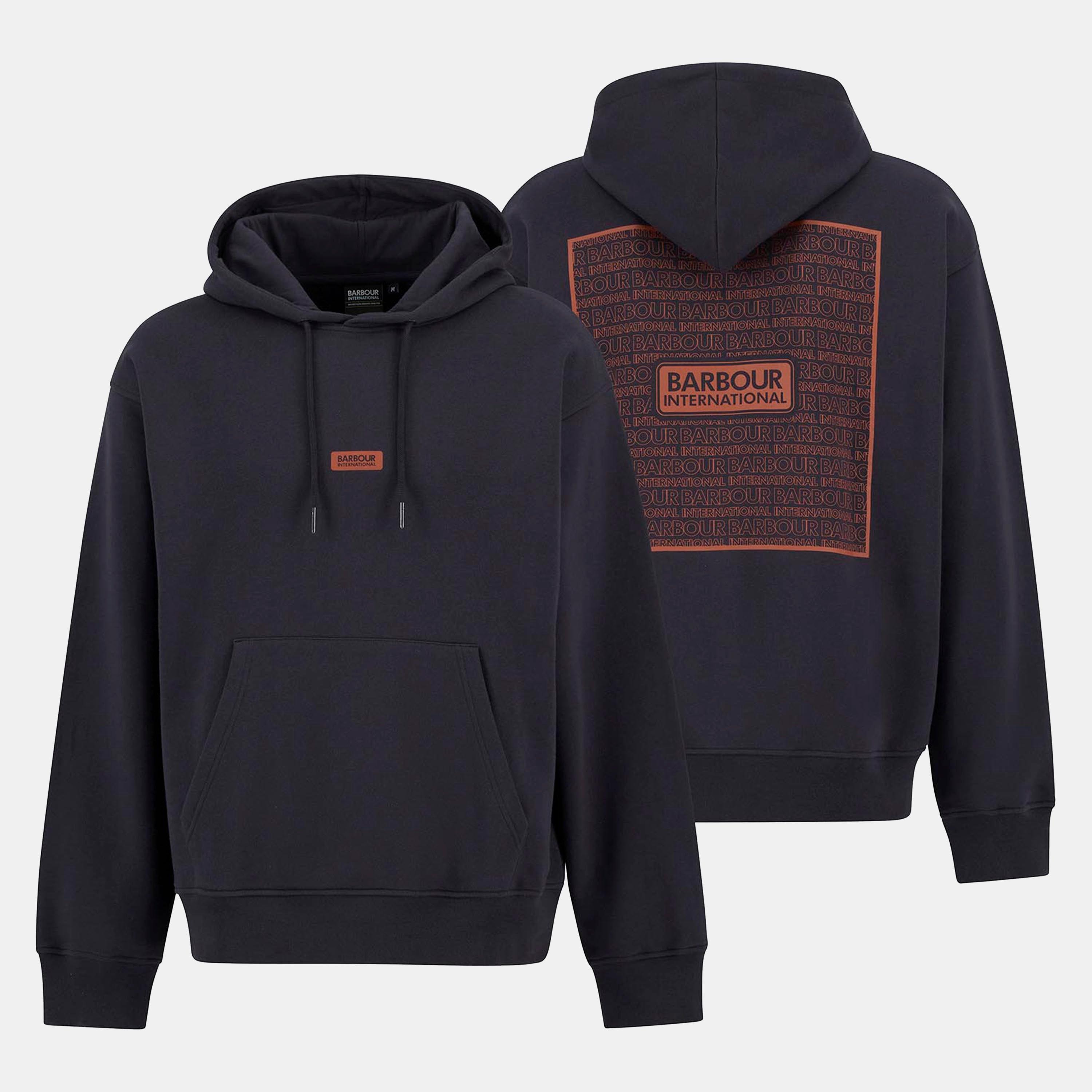 Dark Navy - Barbour International - Lever Graphic Hoodie - 1