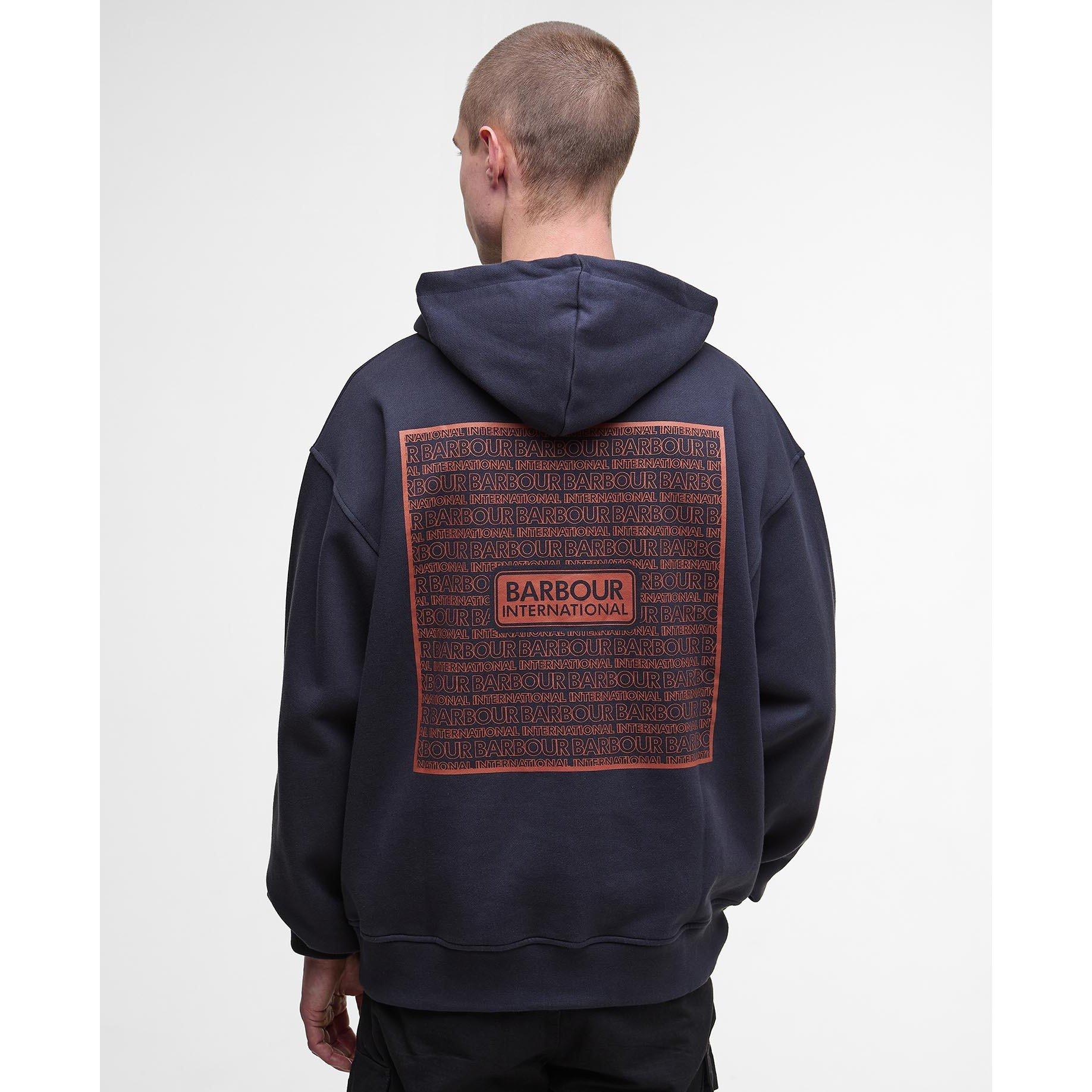 Dark Navy - Barbour International - Lever Graphic Hoodie - 3