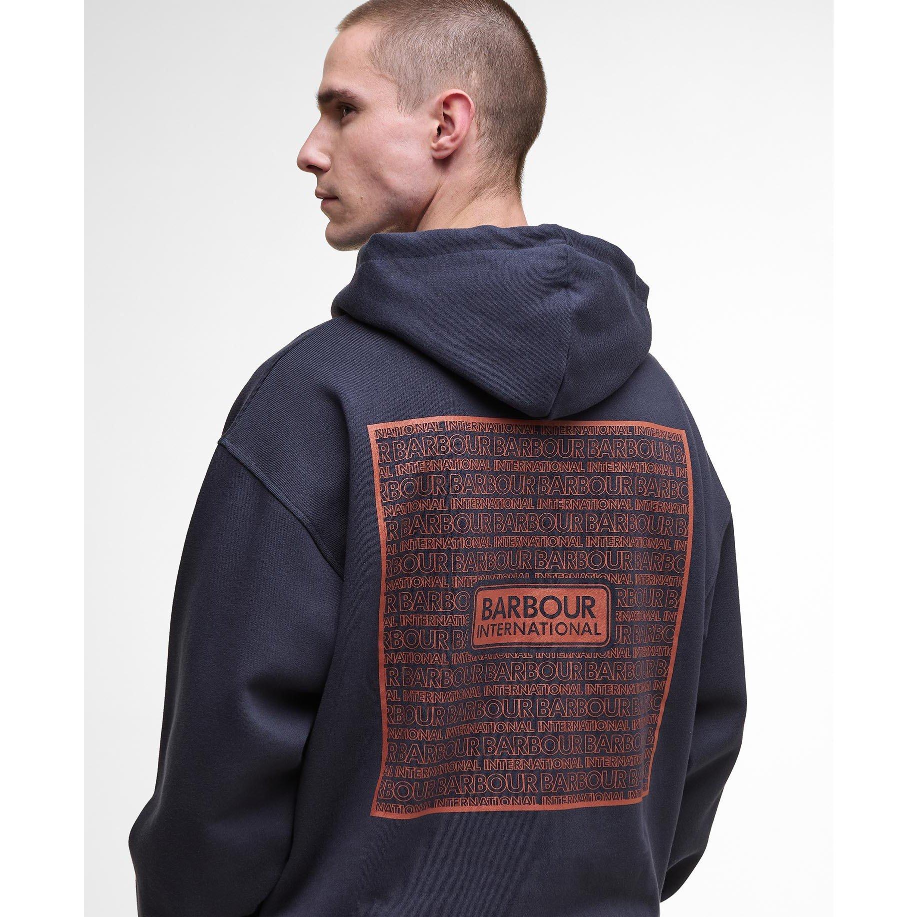 Dark Navy - Barbour International - Lever Graphic Hoodie - 5