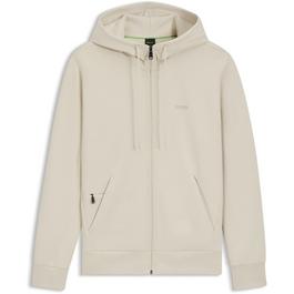 Boss Men's Saggy Full-Zip Hoodie with Adjustable Drawstring Hood