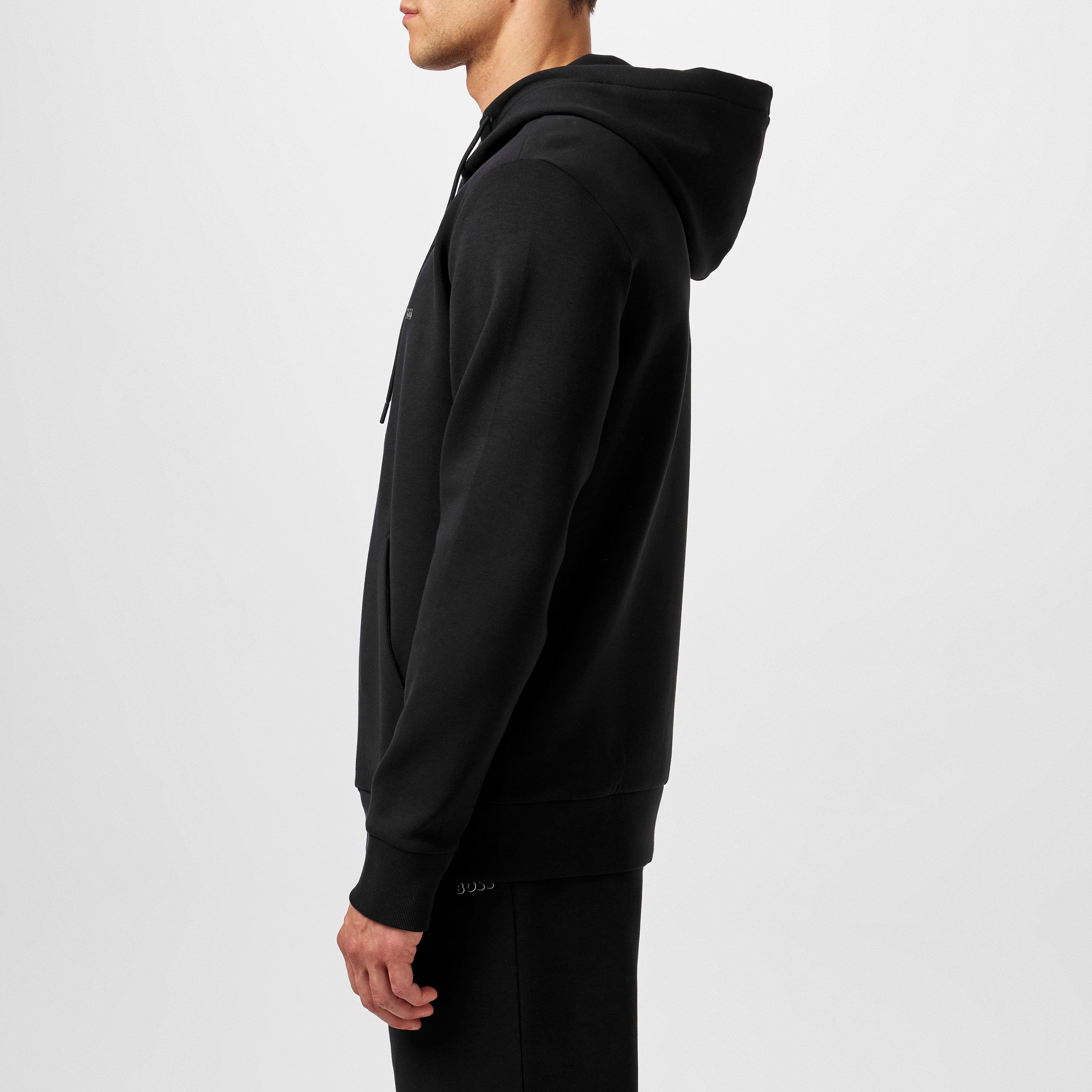 Black 001 - Boss - Mens BOSS GREEN Full-Zip Hoodie with Adjustable Drawstring Hood - Streamlined Design - 7