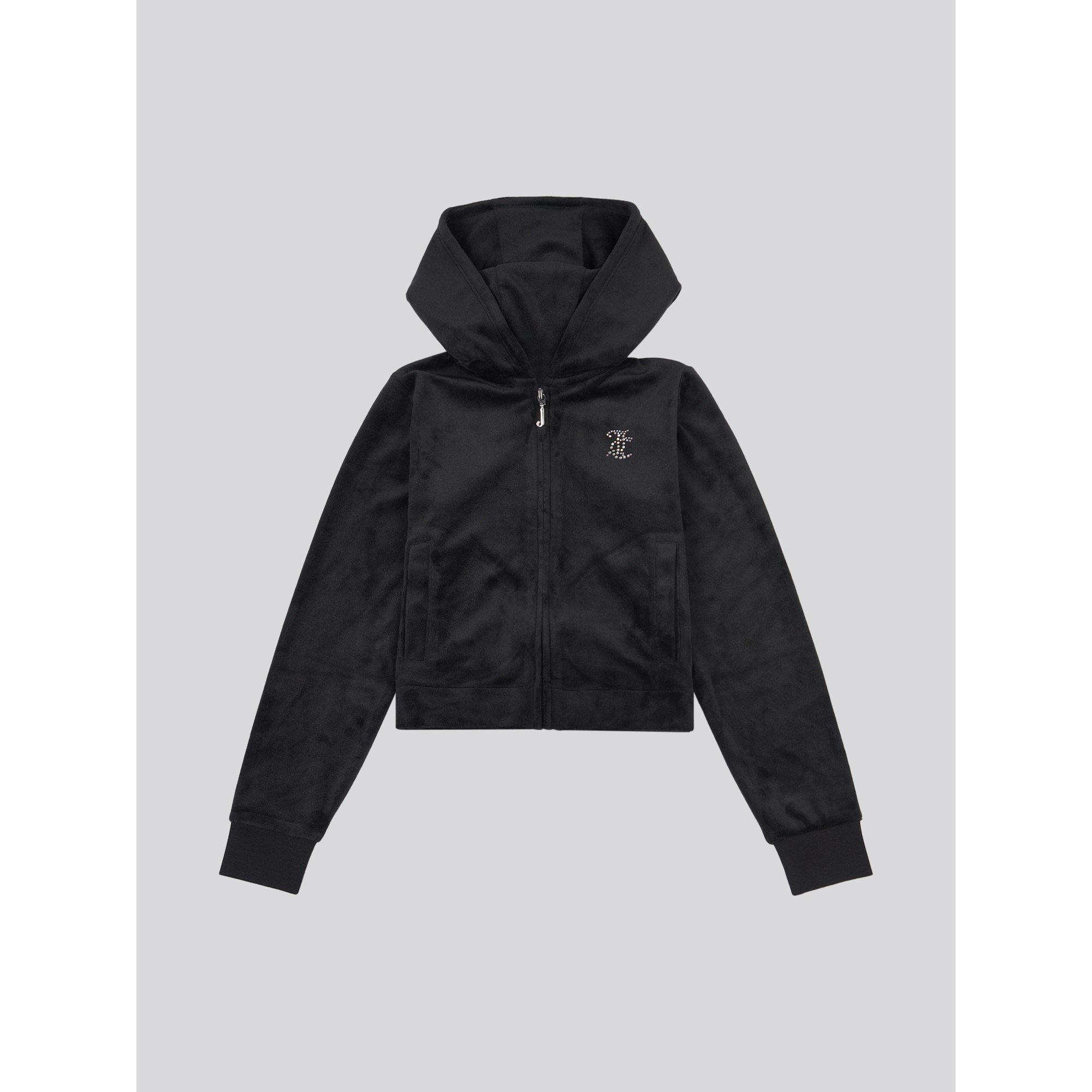 Jet Black 102 - Juicy Couture - Kids' Vel Arch Relaxed Fit Zip Hoodie - 1