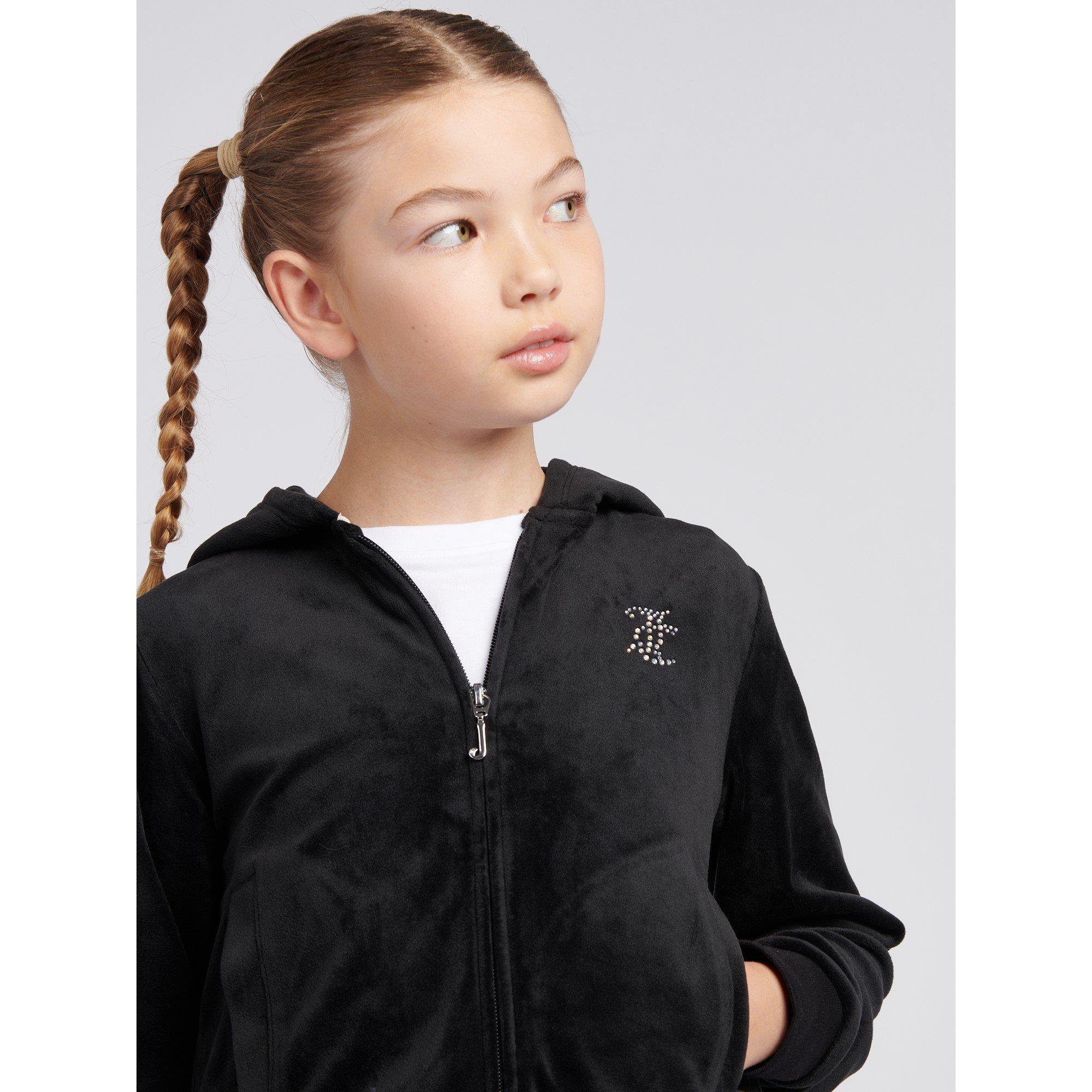 Jet Black 102 - Juicy Couture - Kids' Vel Arch Zip Hoodie - 6