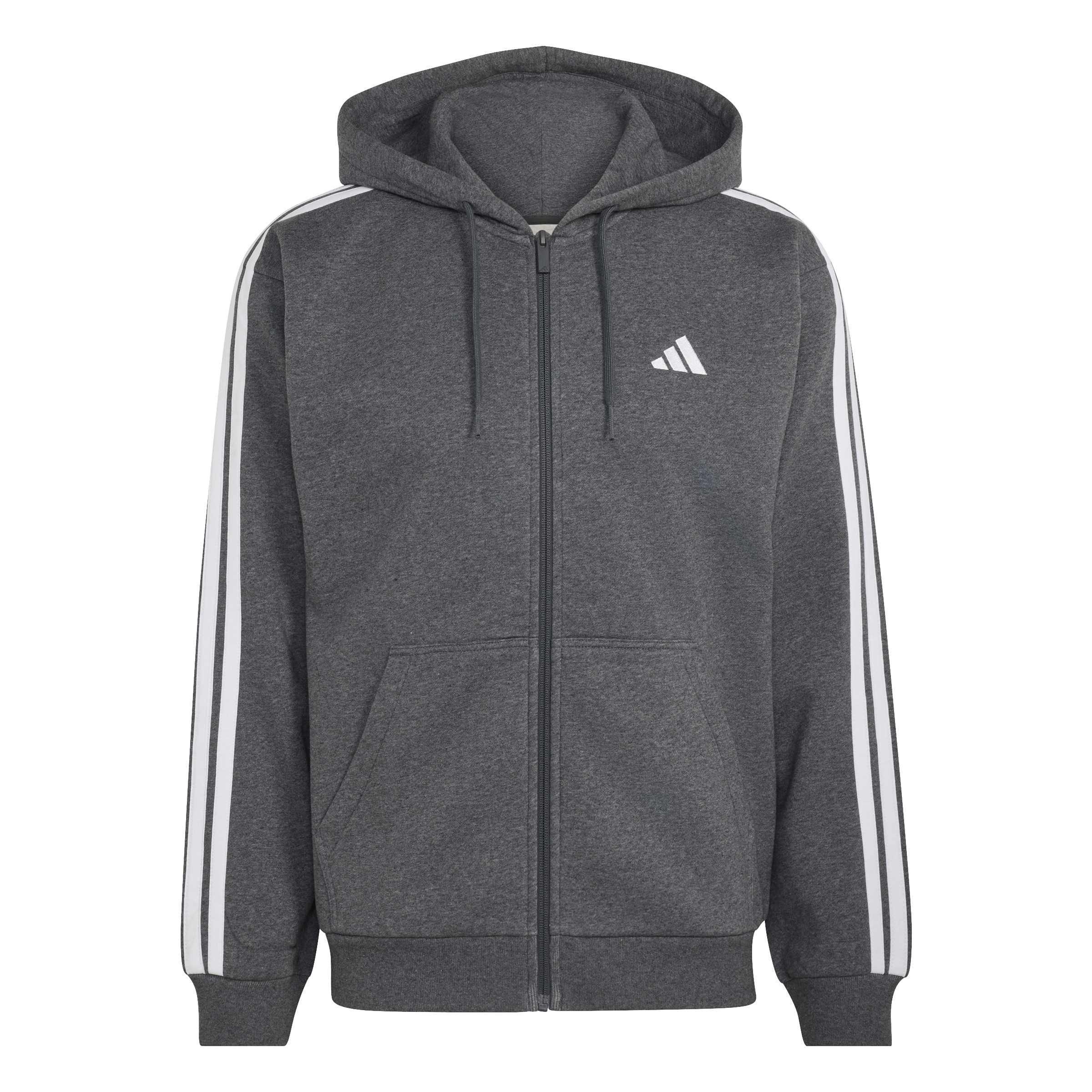 adidas Essentials Fleece 3-Stripes Full-Zip Hoodie Mens