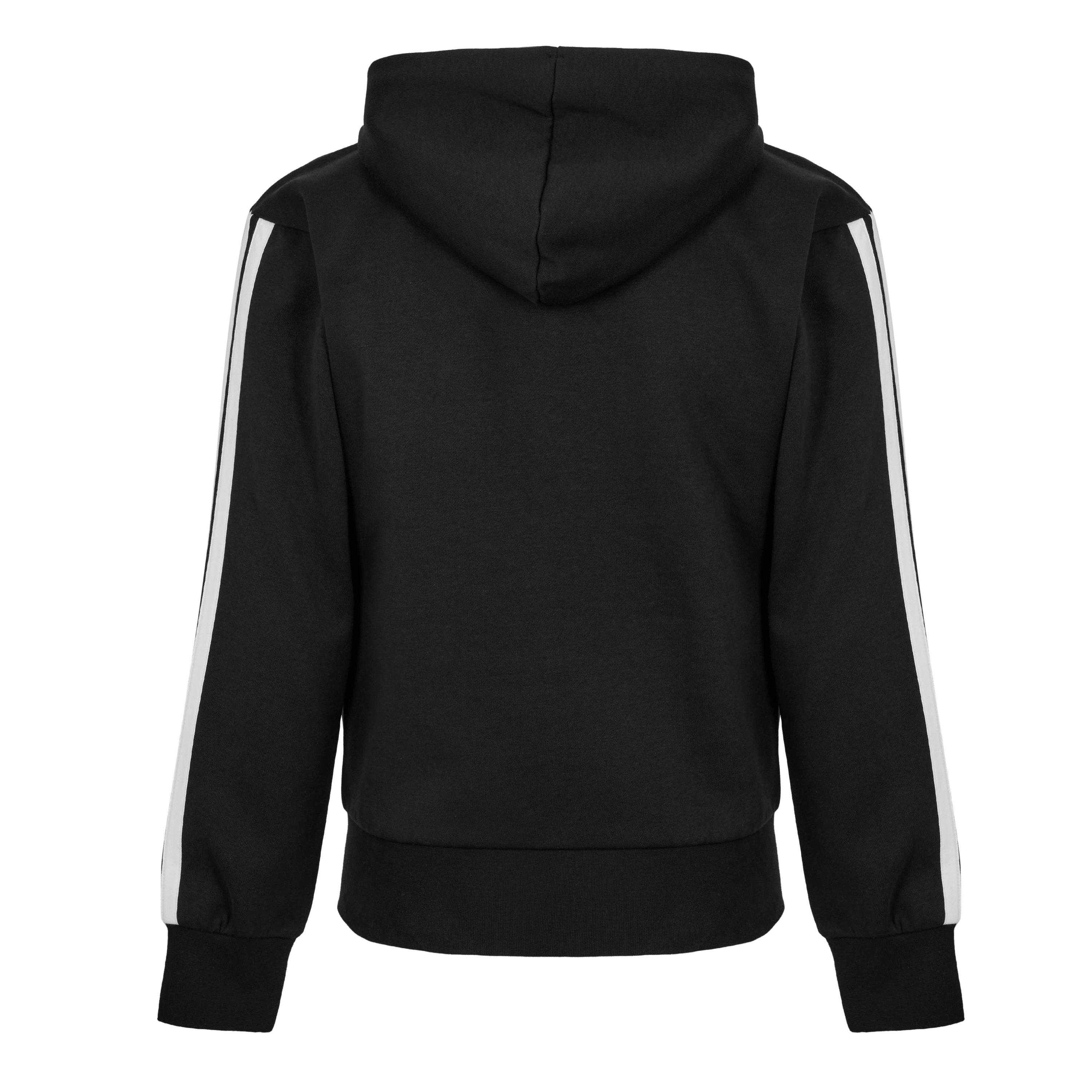Black/White - adidas - Essentials Fleece 3-Stripes Full-Zip Hoodie Mens - 2