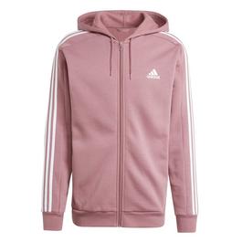 adidas Essentials Fleece 3 Stripes Full Zip Hoodie Mens