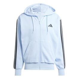 adidas Essentials Fleece 3 Stripes Full Zip Hoodie Mens