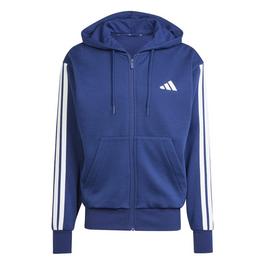 adidas Essentials Fleece 3-Stripes Full-Zip Hoodie Mens