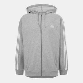 adidas Essentials Fleece 3-Stripes Full-Zip Hoodie Mens