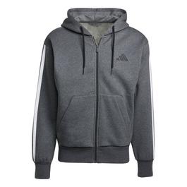 adidas Essentials Fleece 3 Stripes Full Zip Hoodie Mens