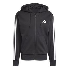 adidas Essentials Fleece 3 Stripes Full Zip Hoodie Mens