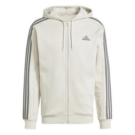 adidas Essentials Fleece 3 Stripes Full Zip Hoodie Mens