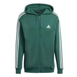 adidas Essentials Fleece 3 Stripes Full Zip Hoodie Mens