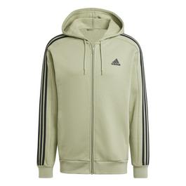 adidas Essentials Fleece 3 Stripes Full Zip Hoodie Mens