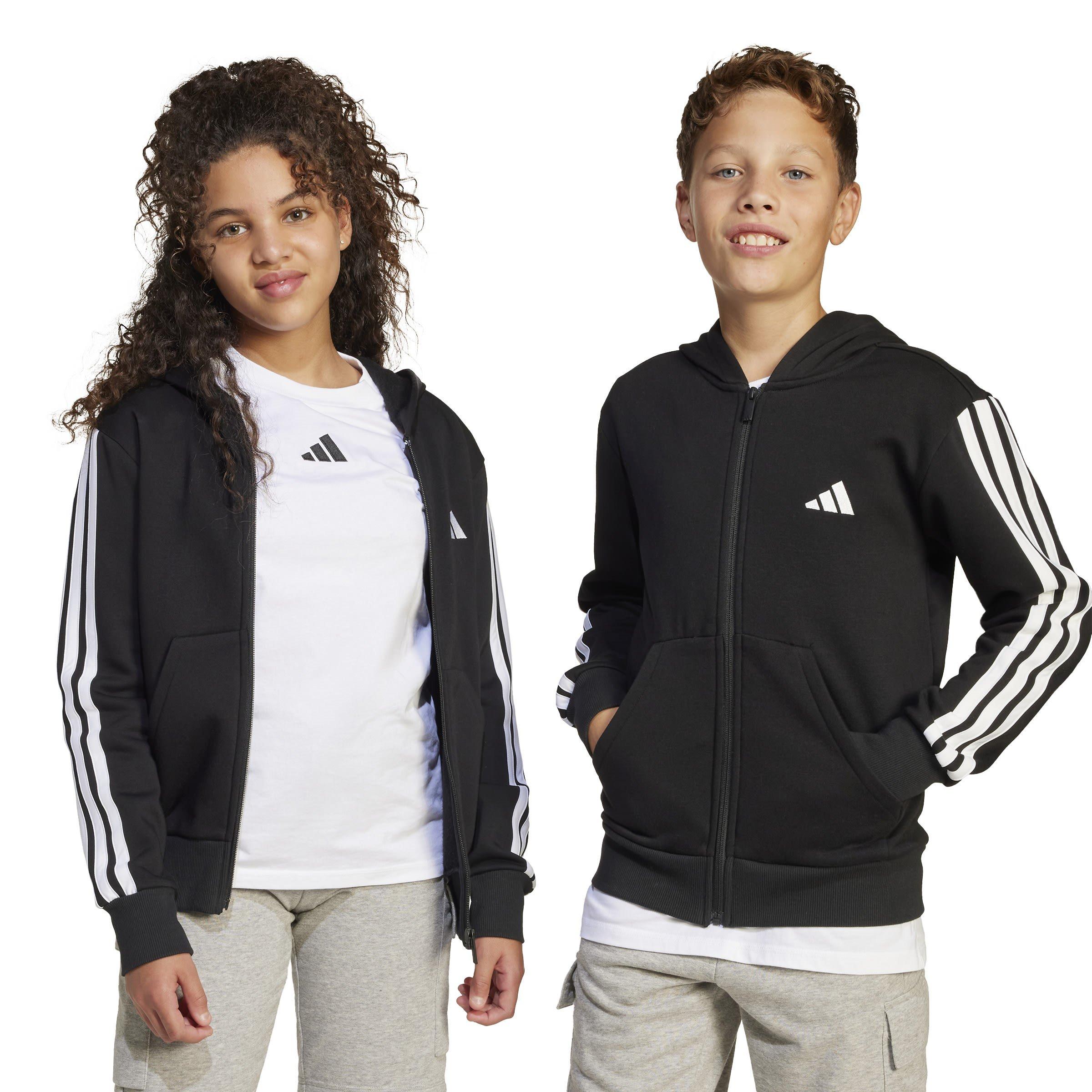 Schwarz/Weiß - adidas - Essentials 3-Stripes Hoodie Kids - 2
