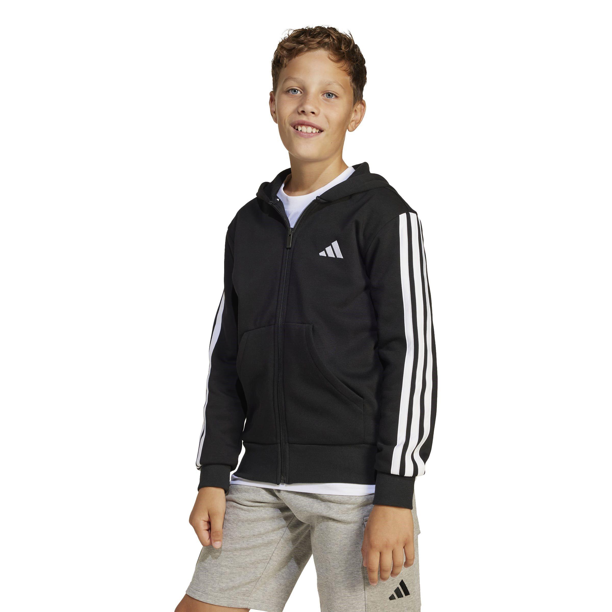 Schwarz/Weiß - adidas - Essentials 3-Stripes Hoodie Kids - 4